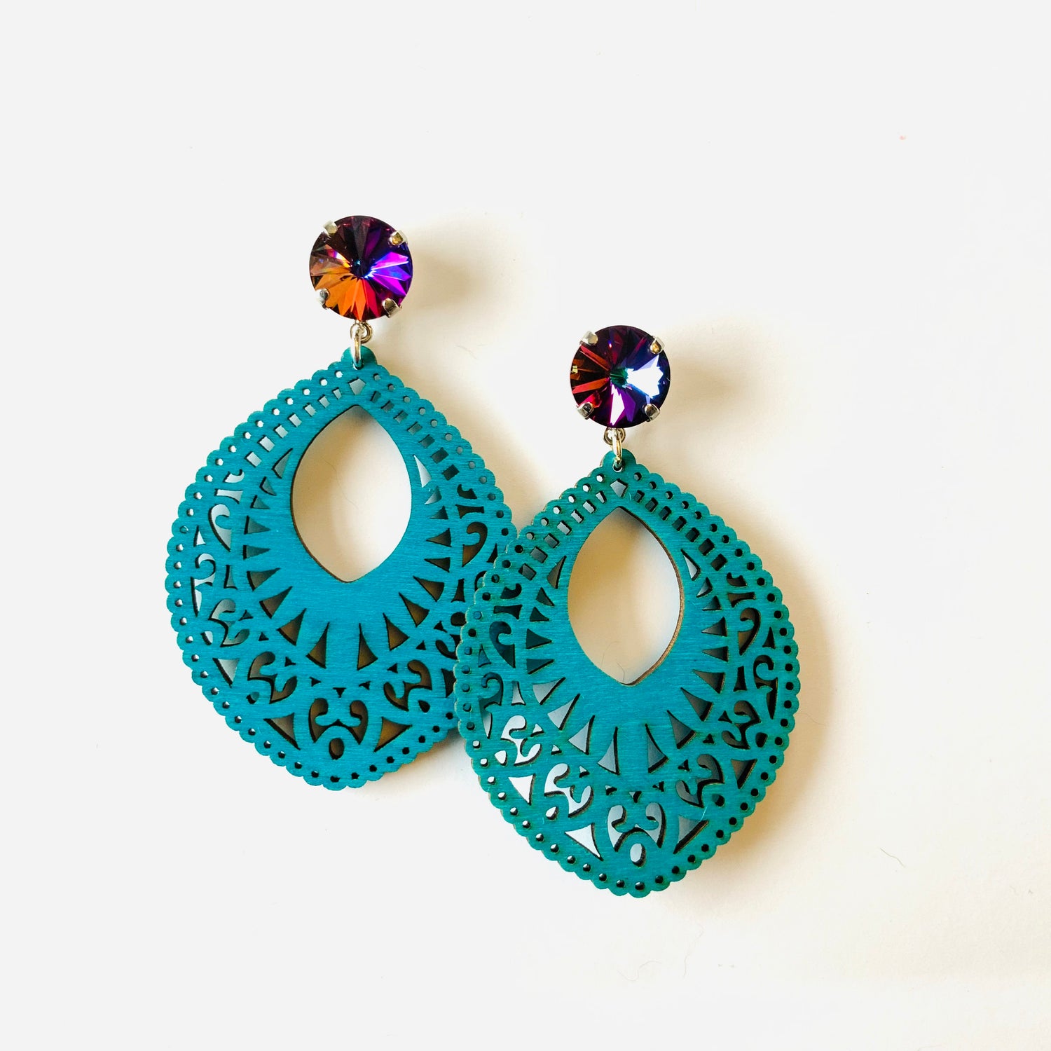 Purple Filigree Boho Earrings