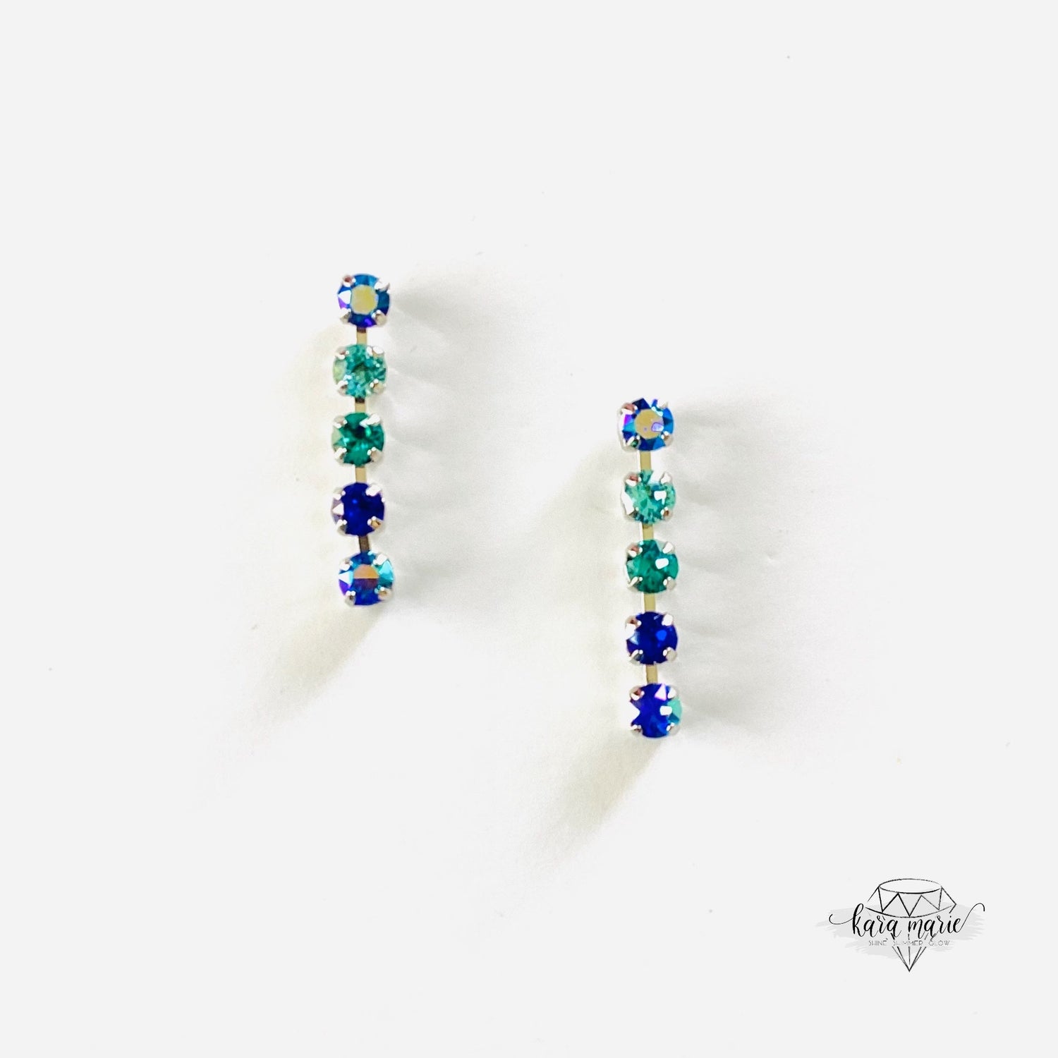 Delicate Polka Dot Earrings in Blue Hues