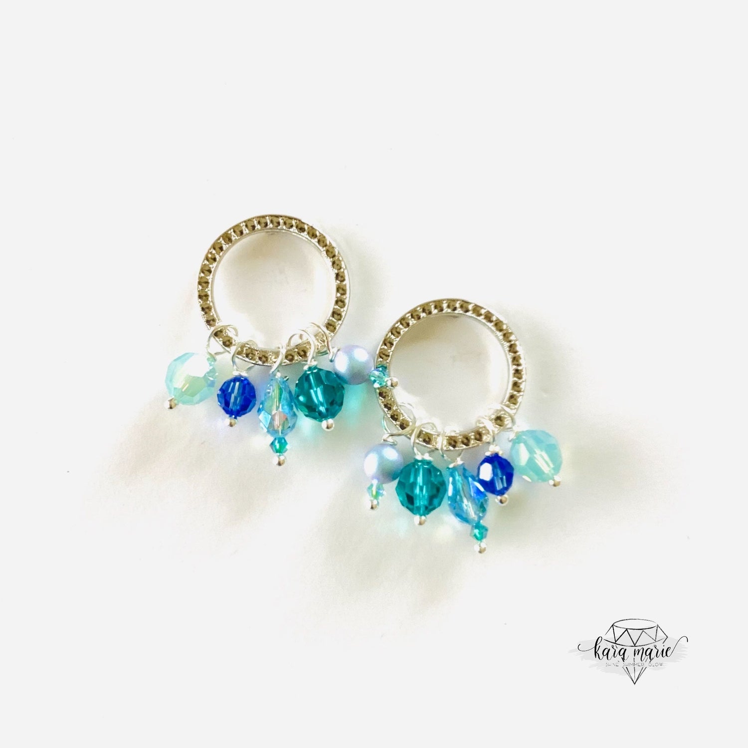 Charm Earrings in Blue Hues