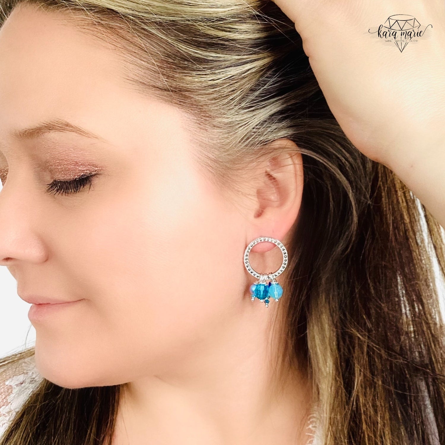 Charm Earrings in Blue Hues