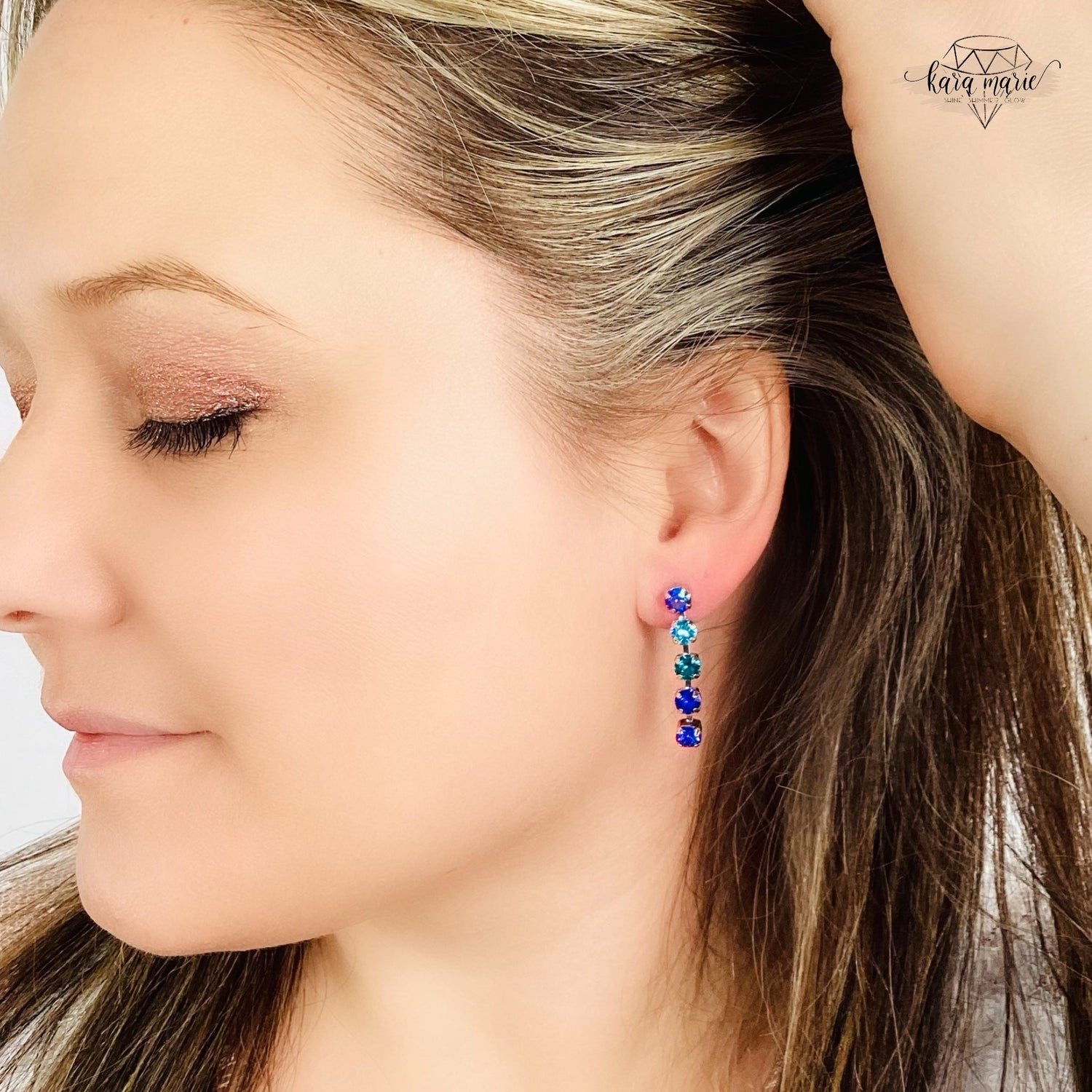 Delicate Polka Dot Earrings in Blue Hues