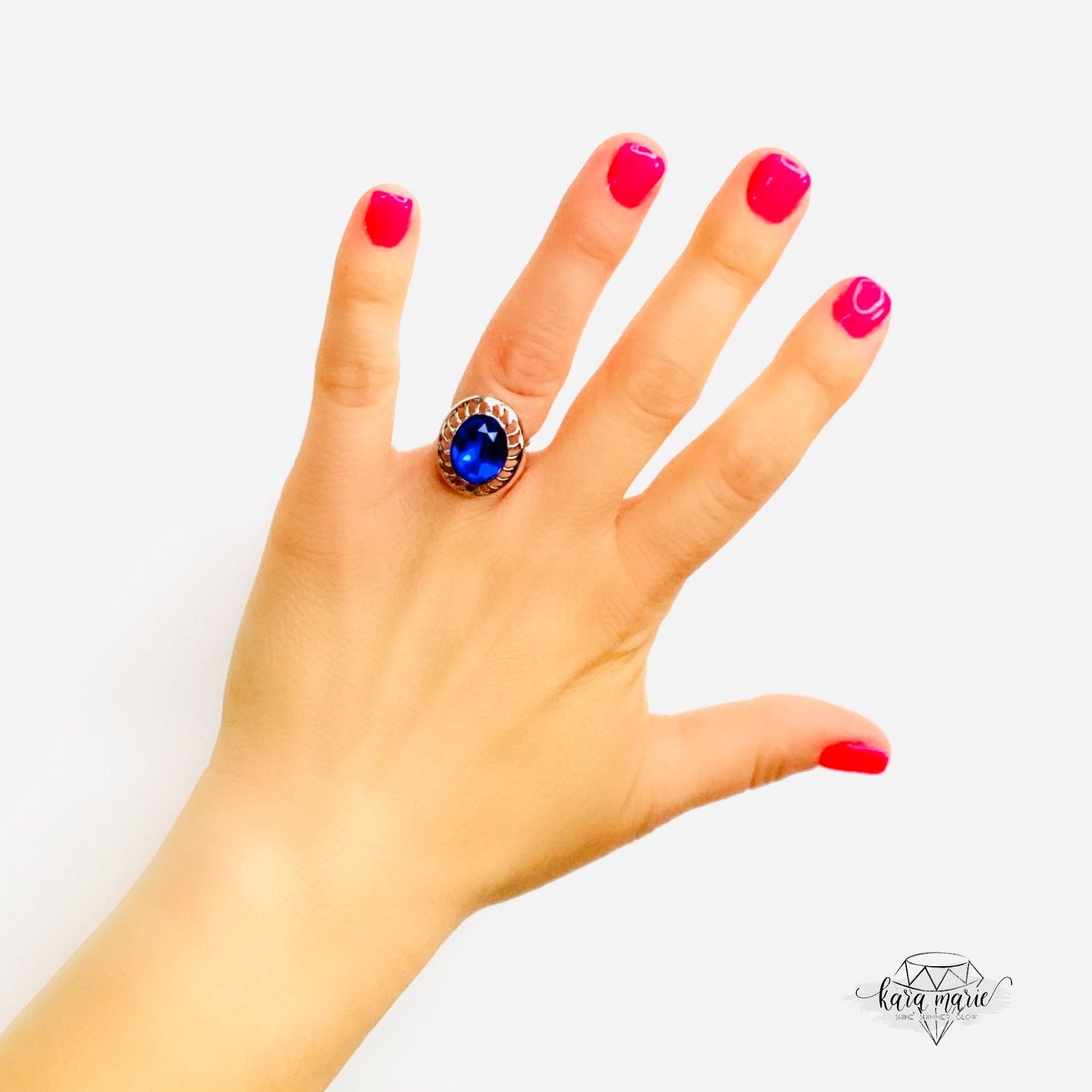 Oval Frame Ring in Majestic Blue