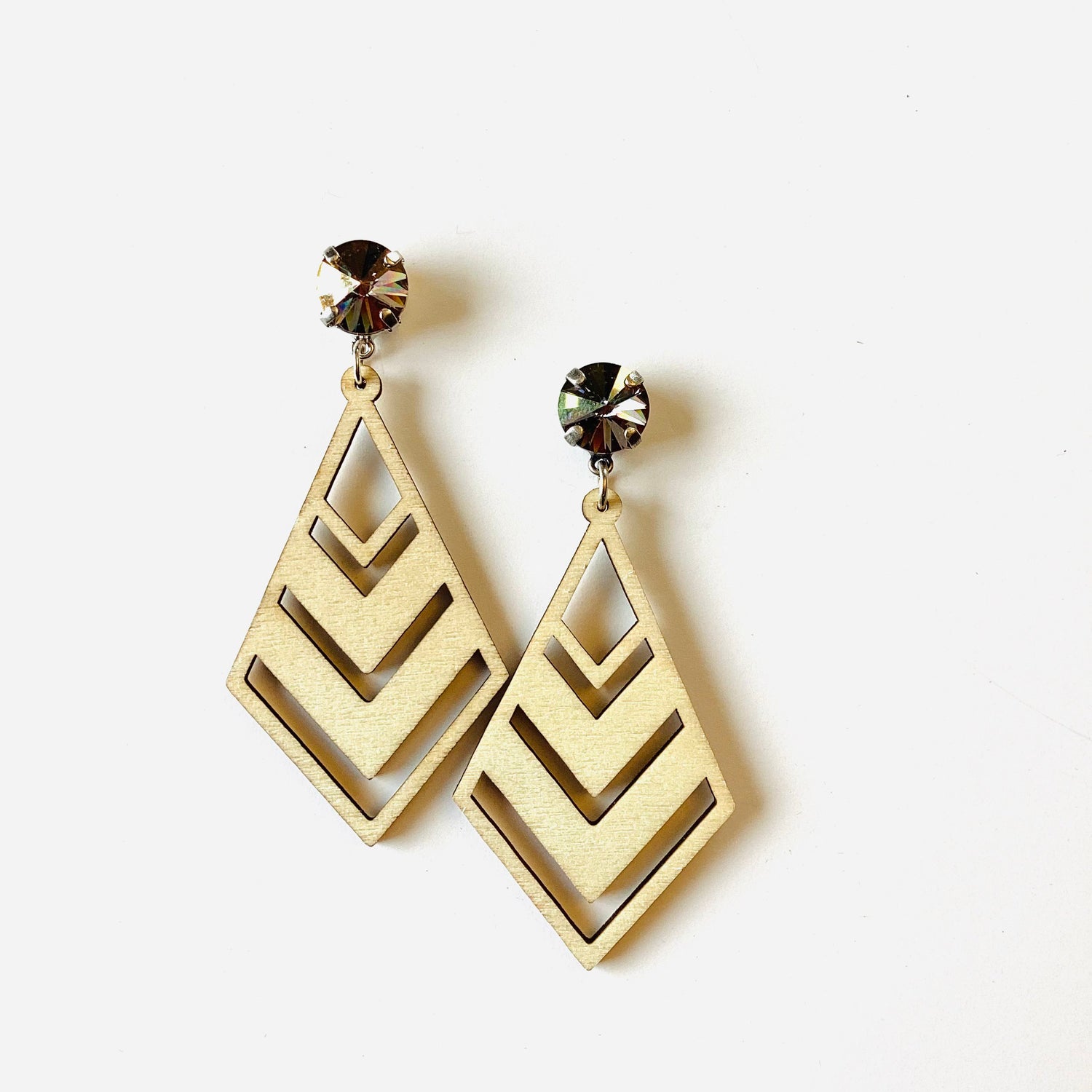 Chevron Wood Earrings