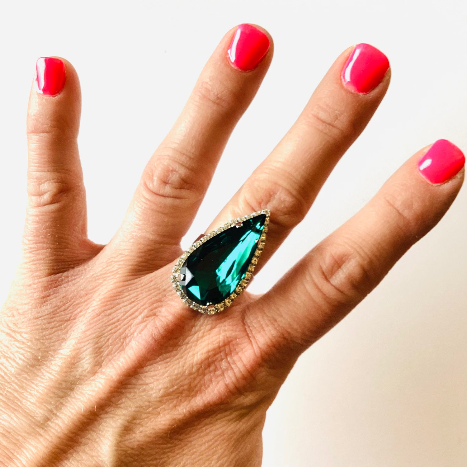 Princess Statement Ring in Emerald - KaraMarie