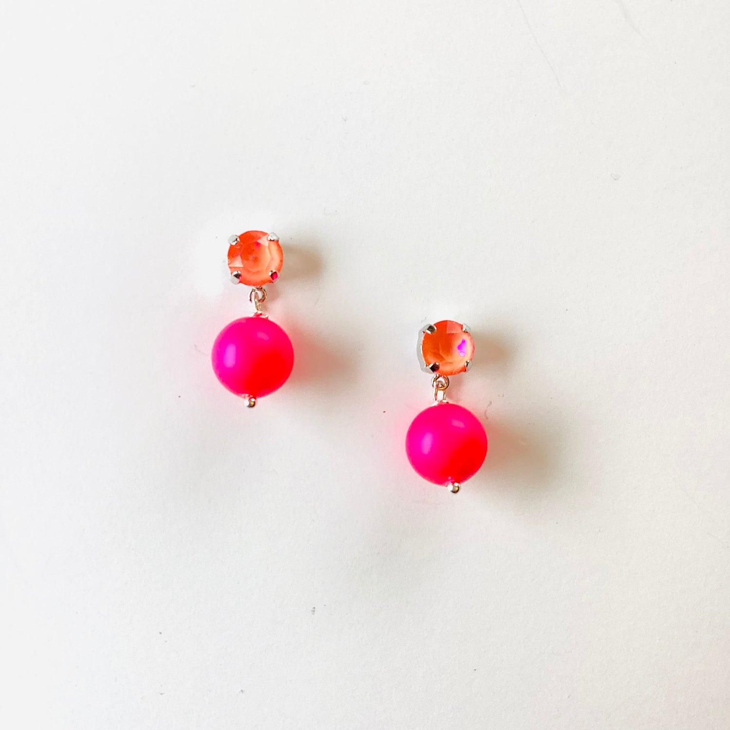 Orange + Pink Neon Earrings - KaraMarie