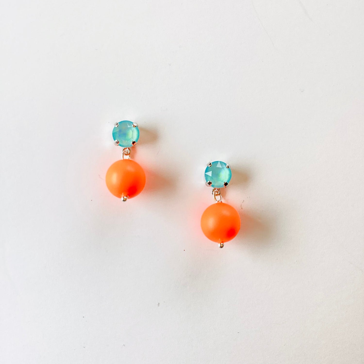 Blue + Orange Neon Earrings