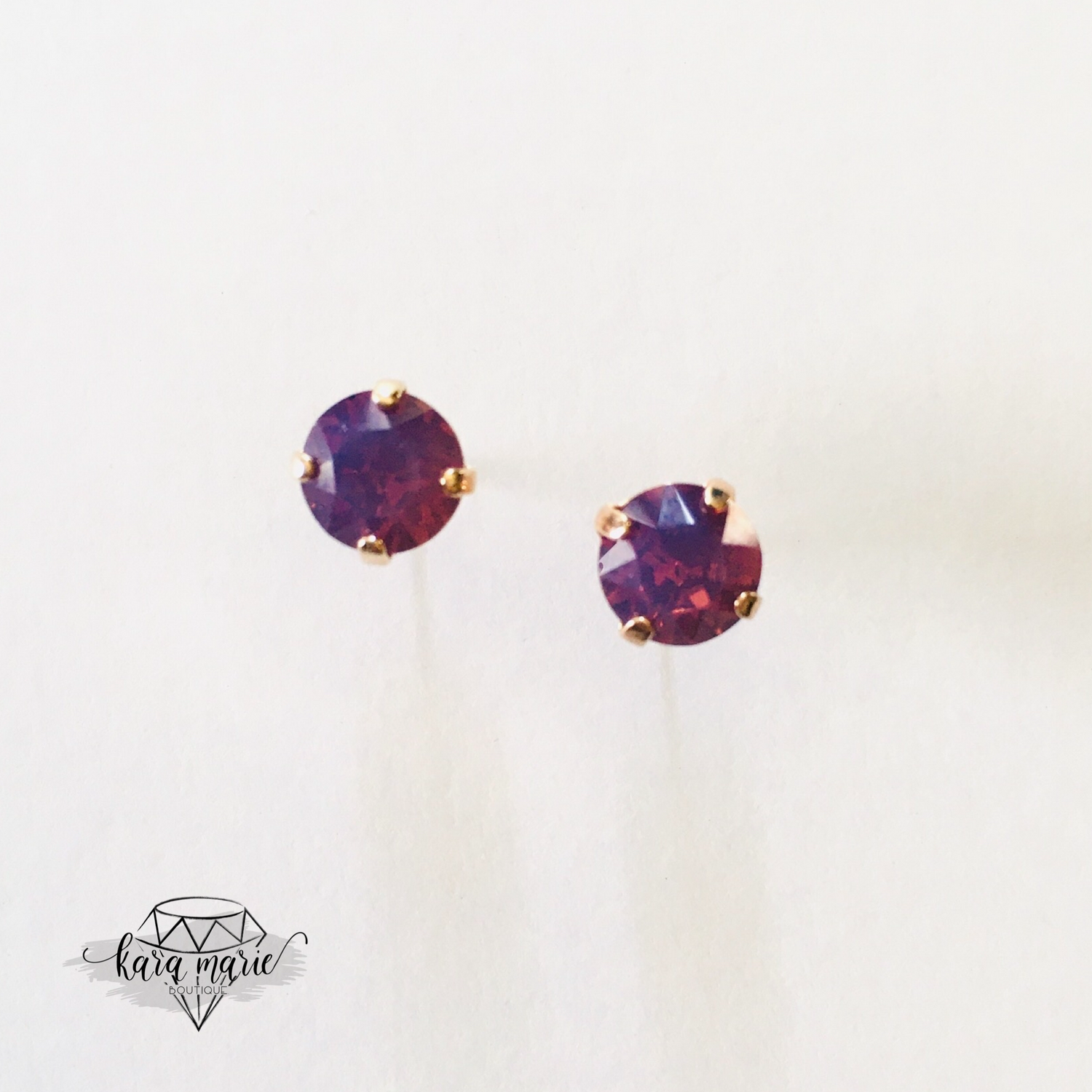 DOORBUSTER!! 0708 - Rose Gold/ Purple Opal Post Earrings! - KaraMarie Boutique