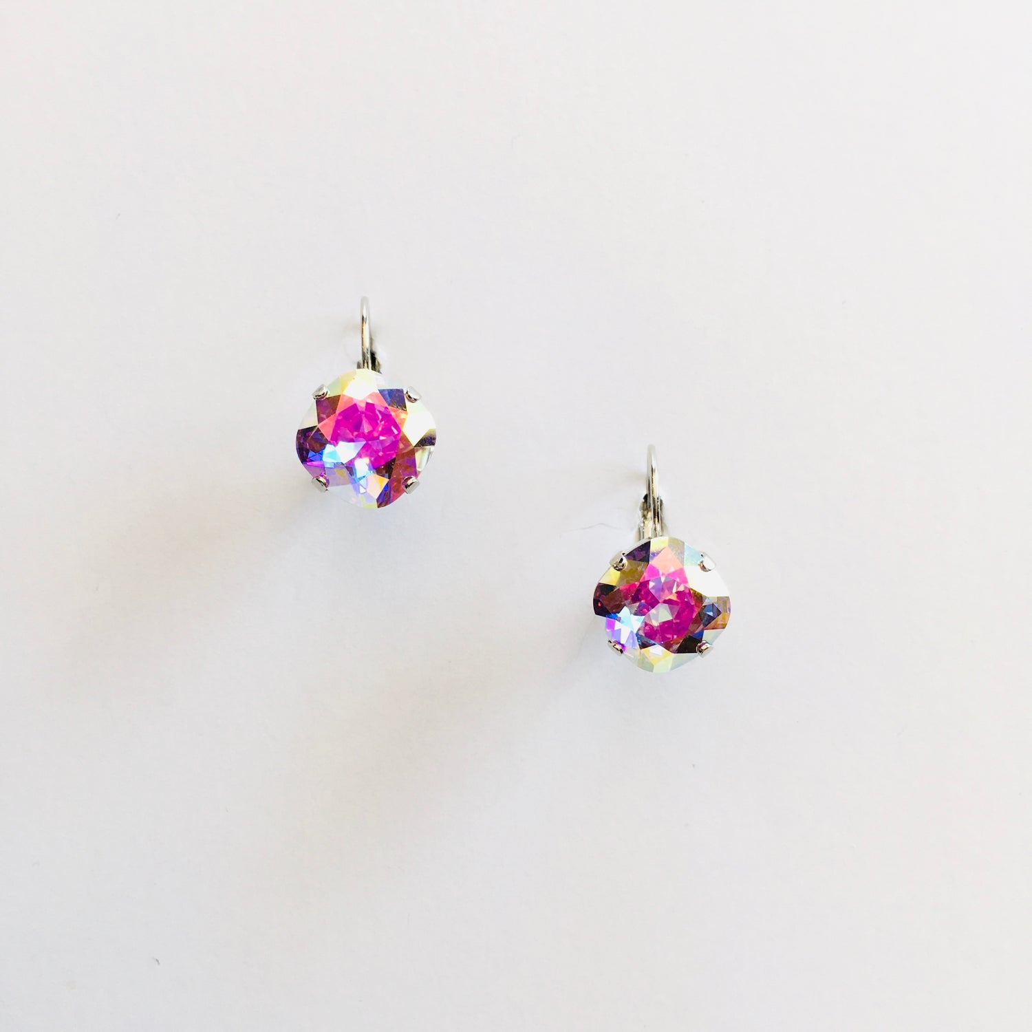 Square Cushion Drop Earrings - Custom Coated Colors