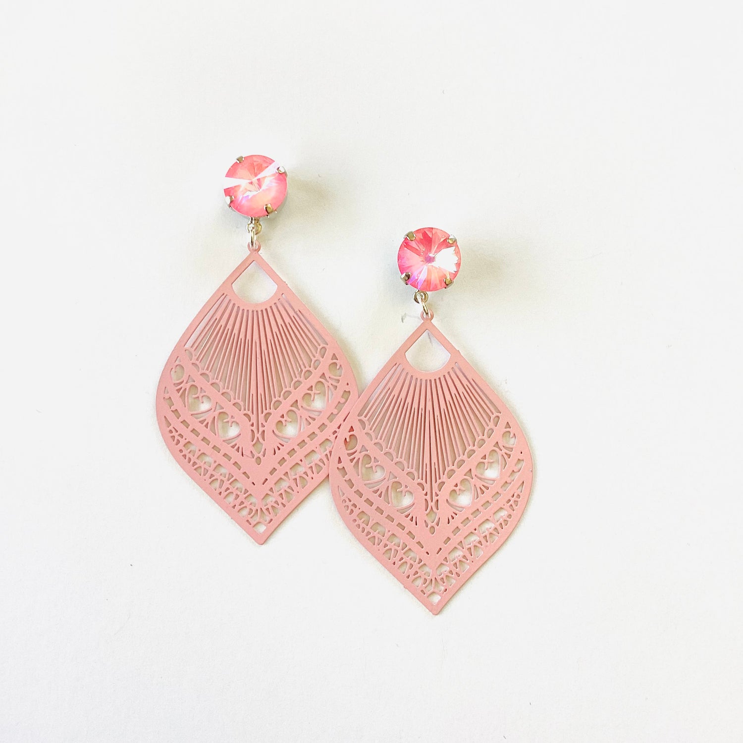 Pink Filigree Earrings in Ultra Petal Pink