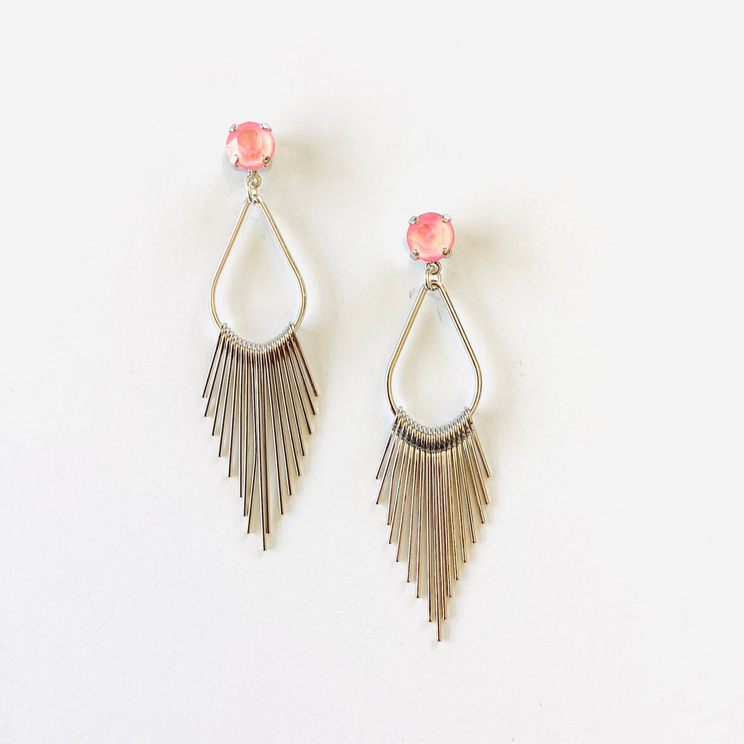 Pear Fringe Earrings in Ultra Petal Pink