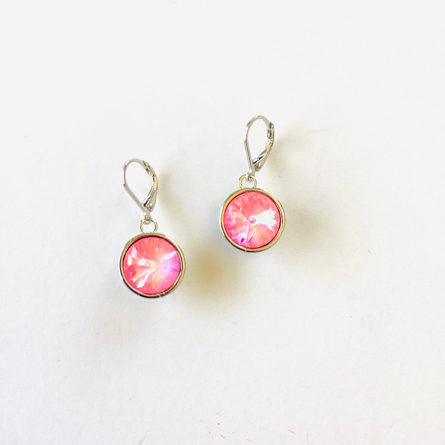 Rivoli Round Drop Earring in Ultra Petal Pink