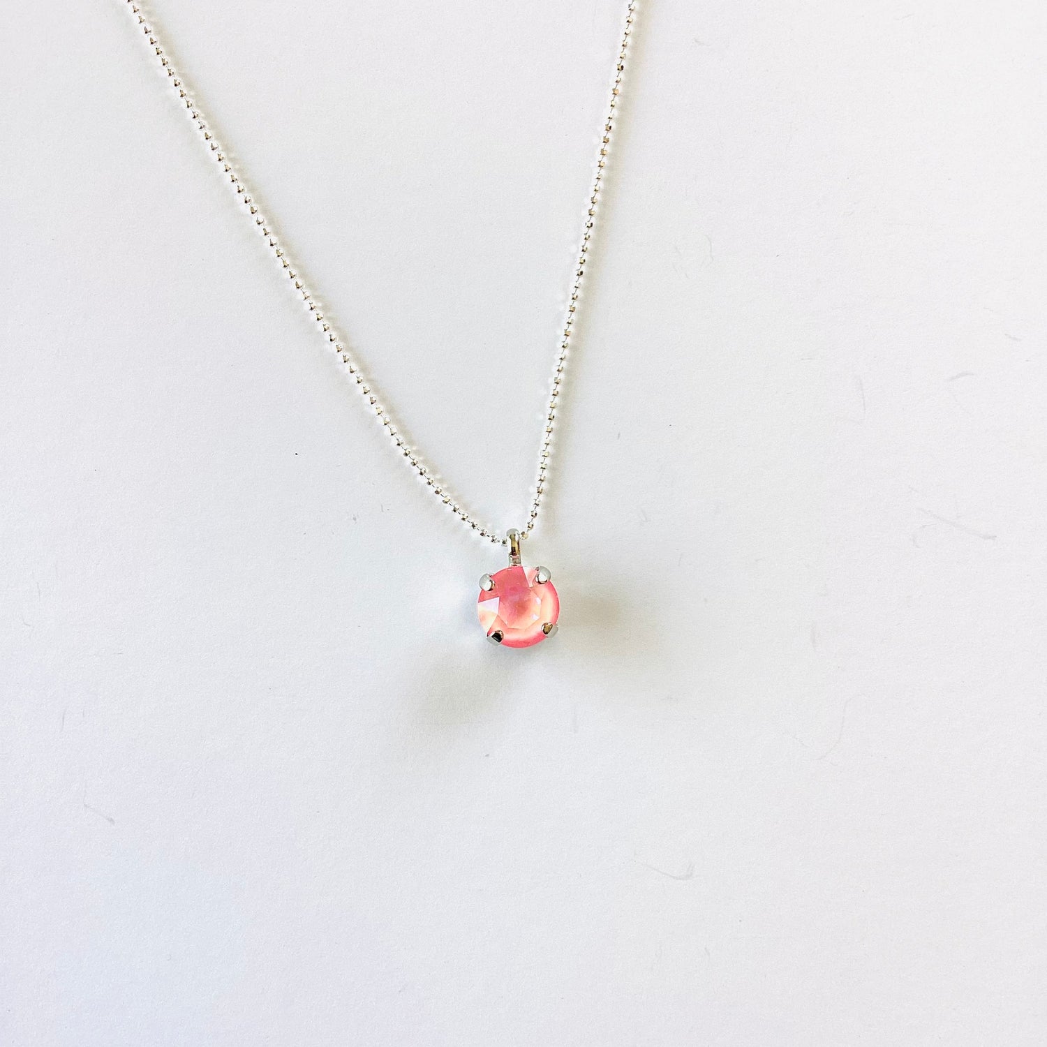 Simple Pendant Necklace in Ultra Petal Pink {Rose Gold OR Shiny Silver Metal}