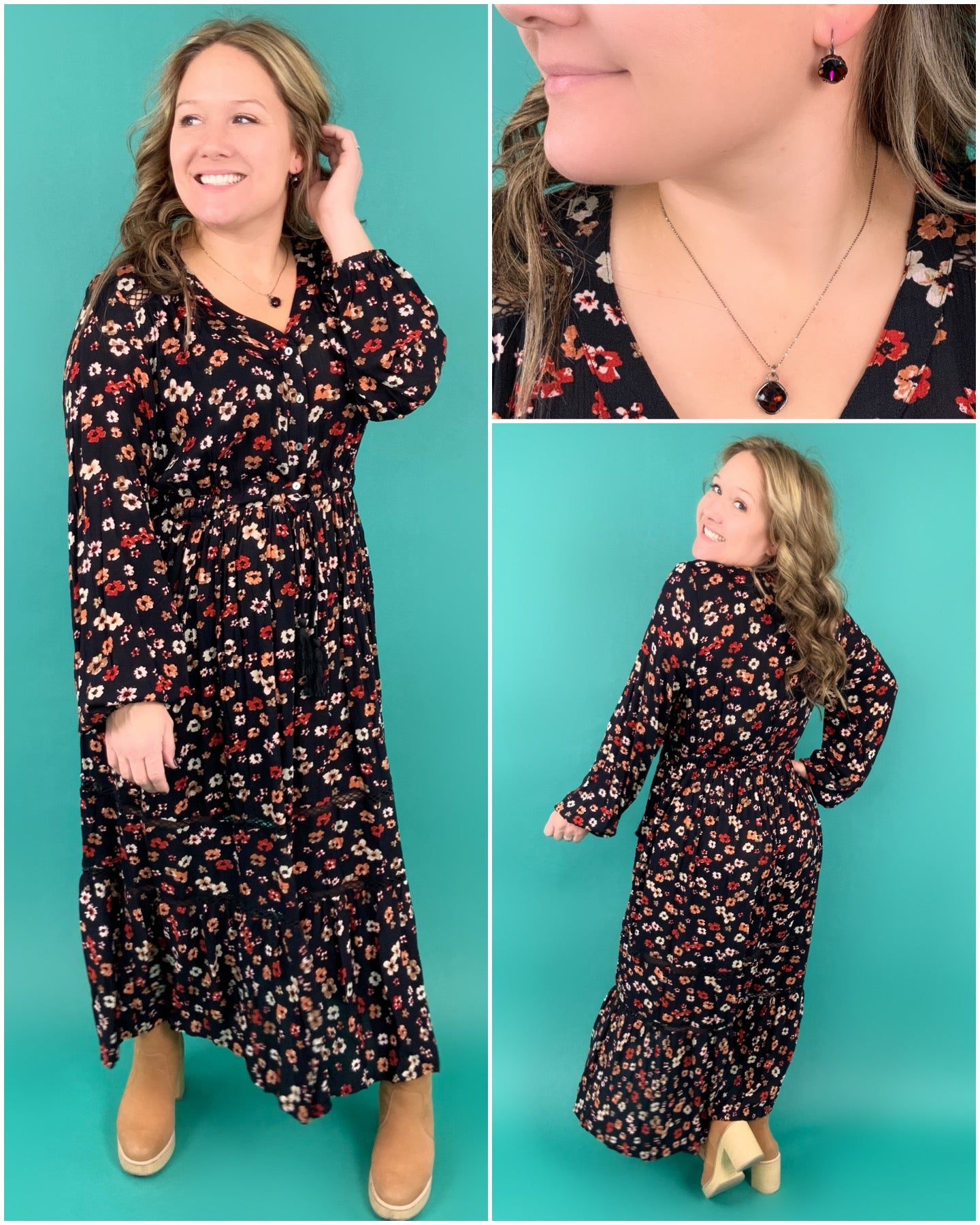 12mm Square Cushion Drop Earring in Amethyst Volcano