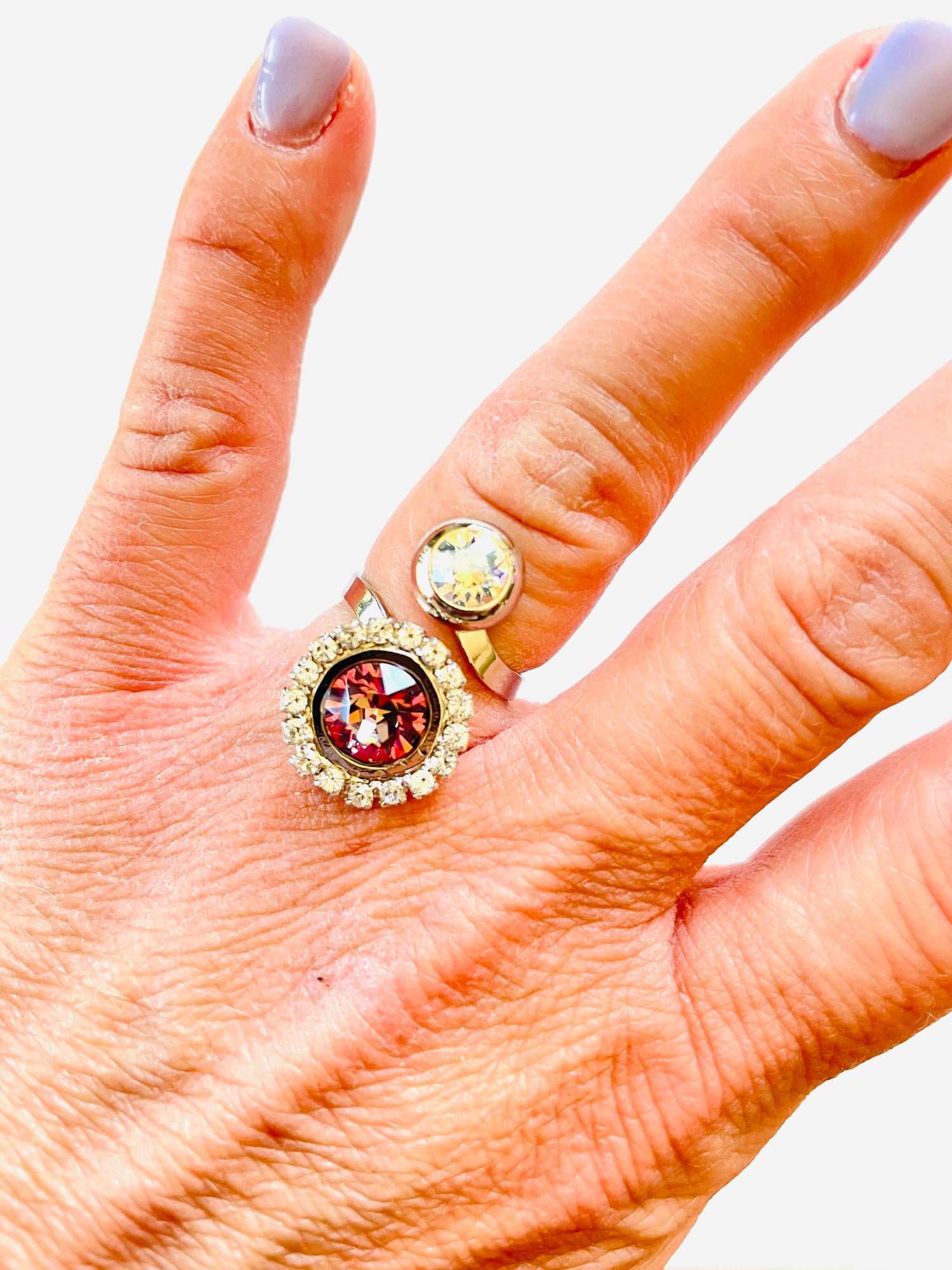 Rhinestone Wrap Ring in Passion