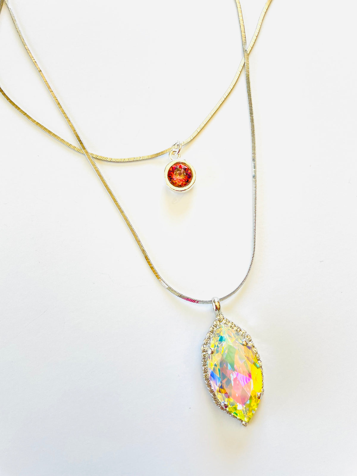 Double Strand Necklace in Passion + Crystal Shimmer - KaraMarie