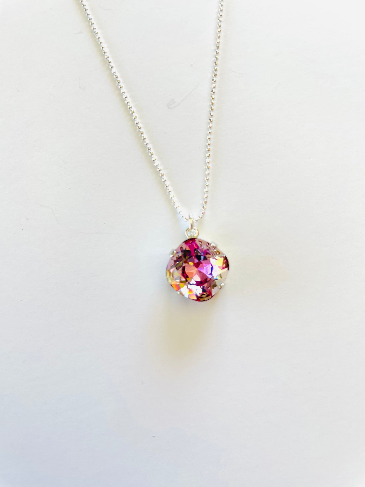 12mm Square Cushion Necklace in Passion