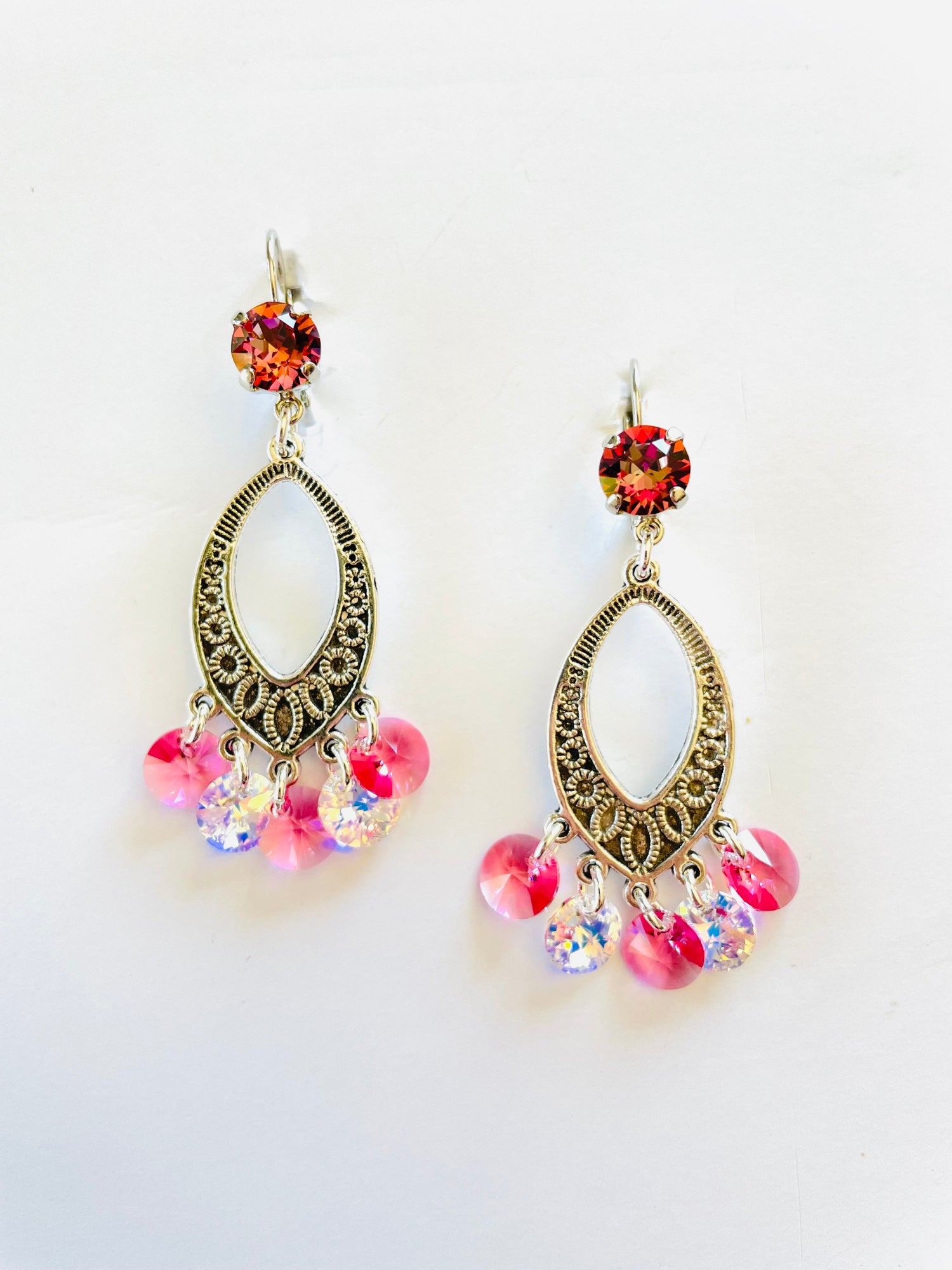 Filigree Charm Earrings in Passion