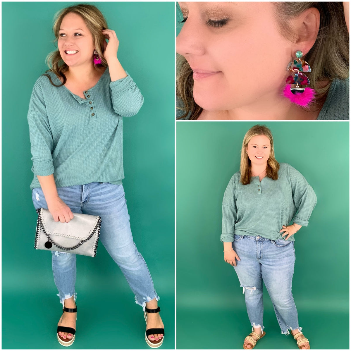 Hot Pink Colorful Faux Fur Earrings - KaraMarie