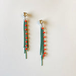 Stone Chain Fringe Earring in Turquoise Fringe - KaraMarie