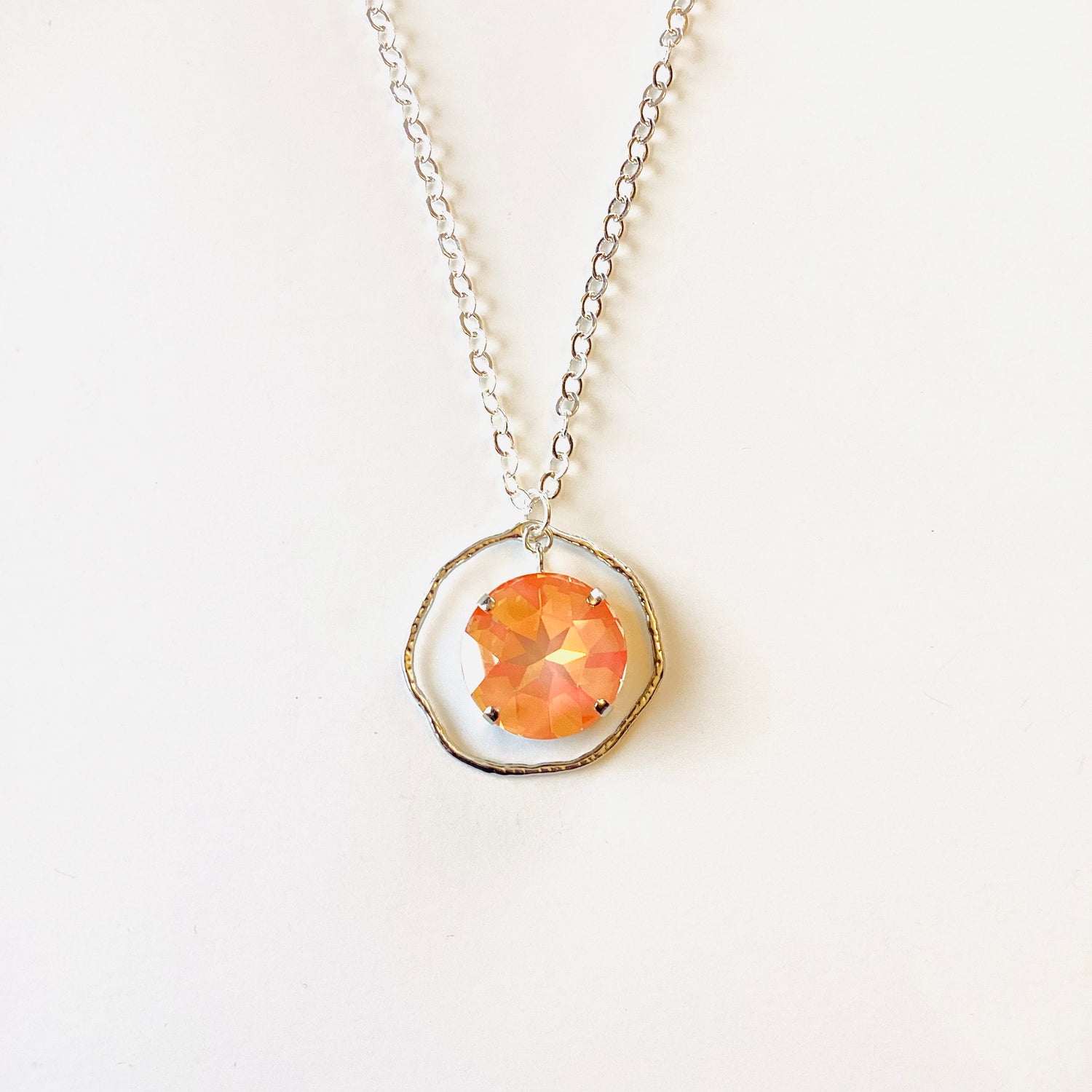 Ultra Orange Glow Long Pendant Necklace