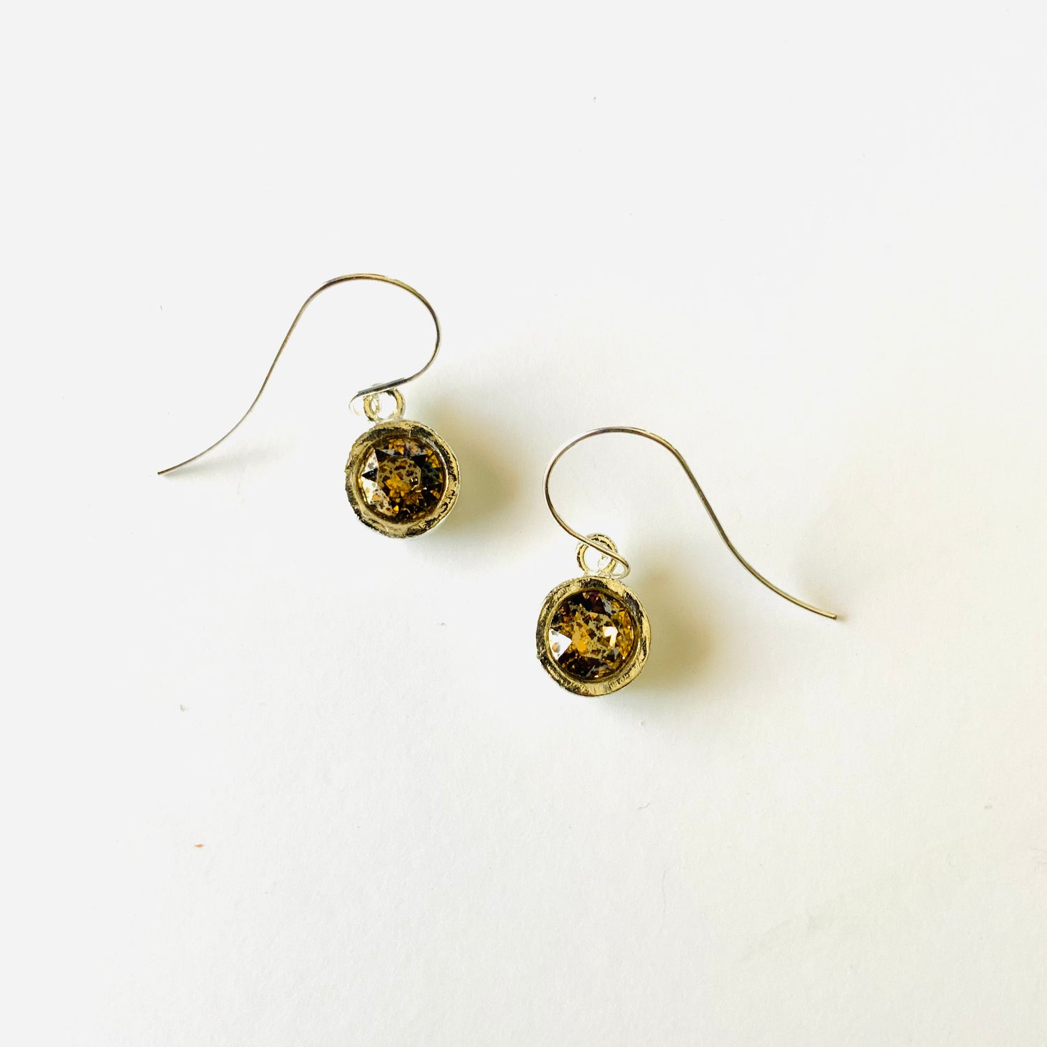8mm Light Colorado Topaz Silver Patina Drop Earring
