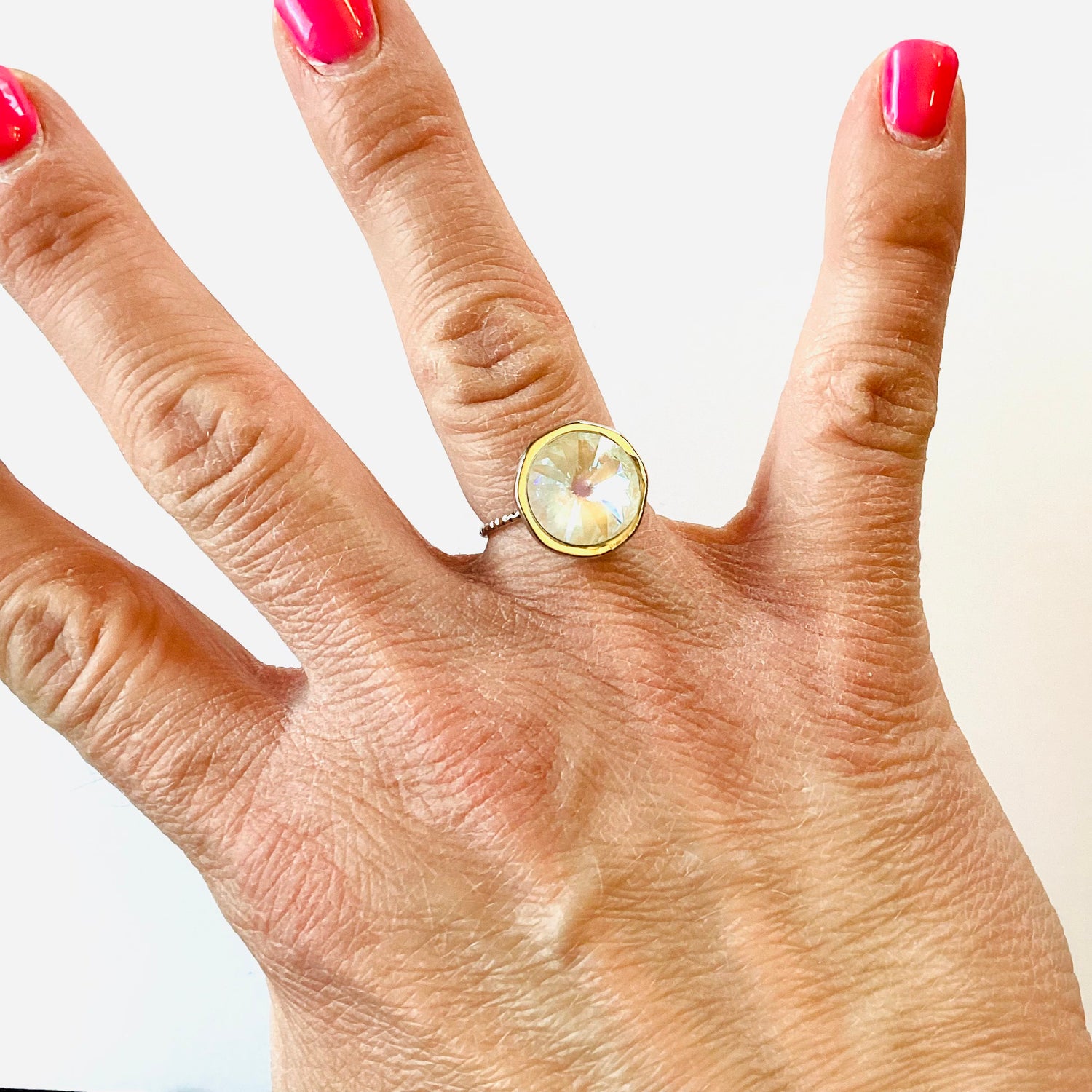 12mm Simple Solitare Ring in White DeLite