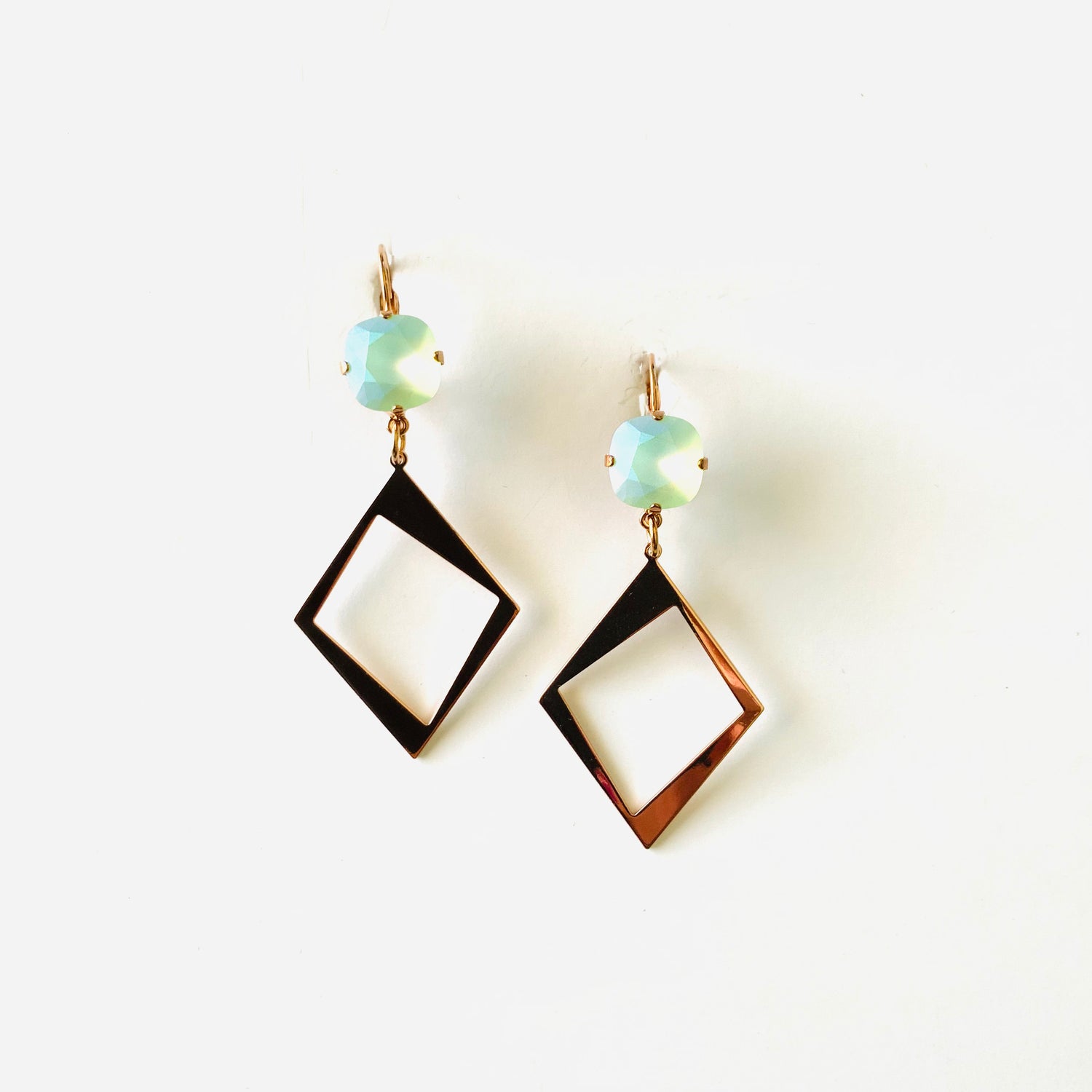Minty Wonder Rose Gold Drop Earring