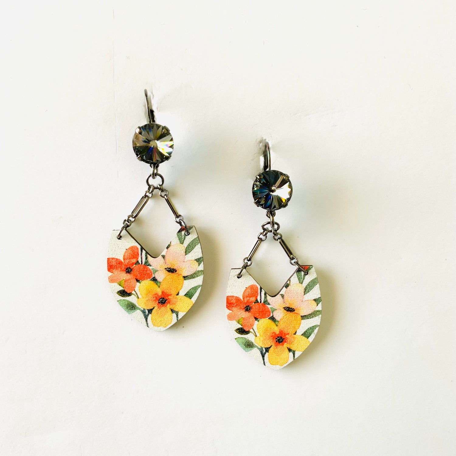 Fall Floral Wood Earrings