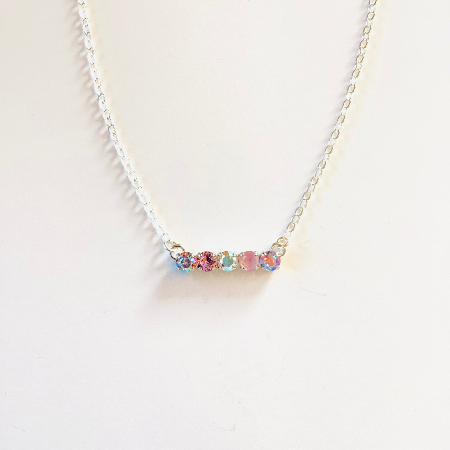 Small Bar Necklace in Purple Hues