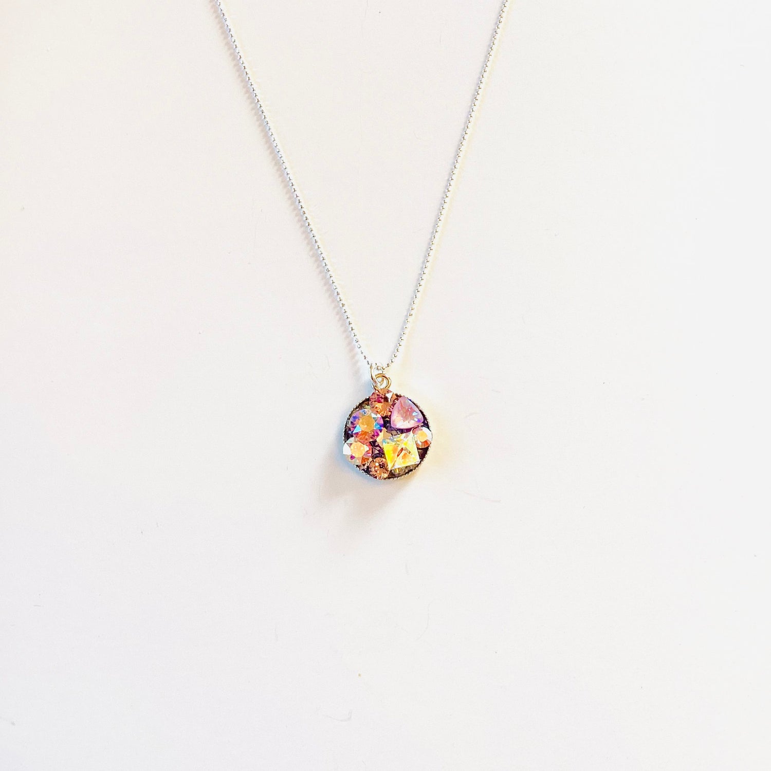 Simple Treasure Chest Pendant Necklace in Purple Hues