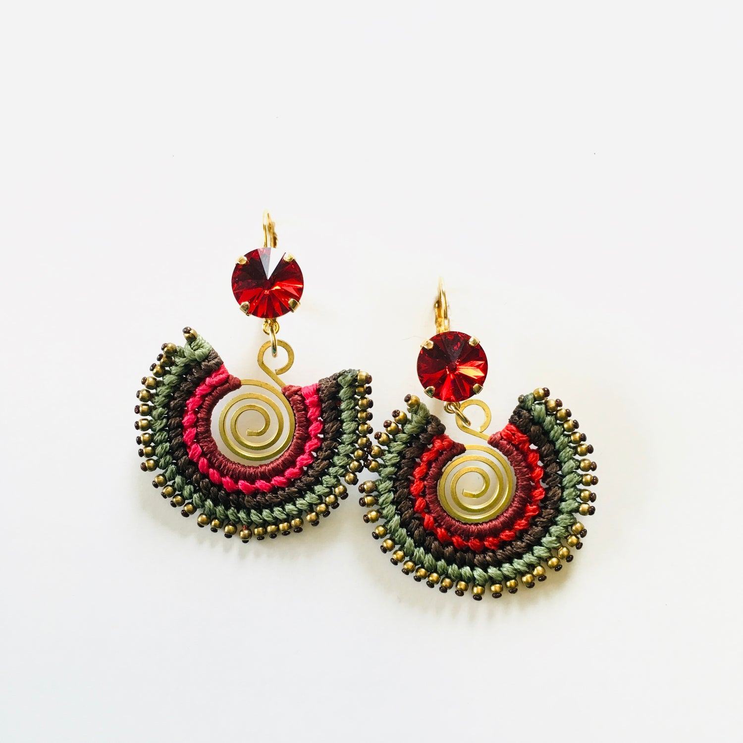 Red Boho Statement Earring in Scarlet
