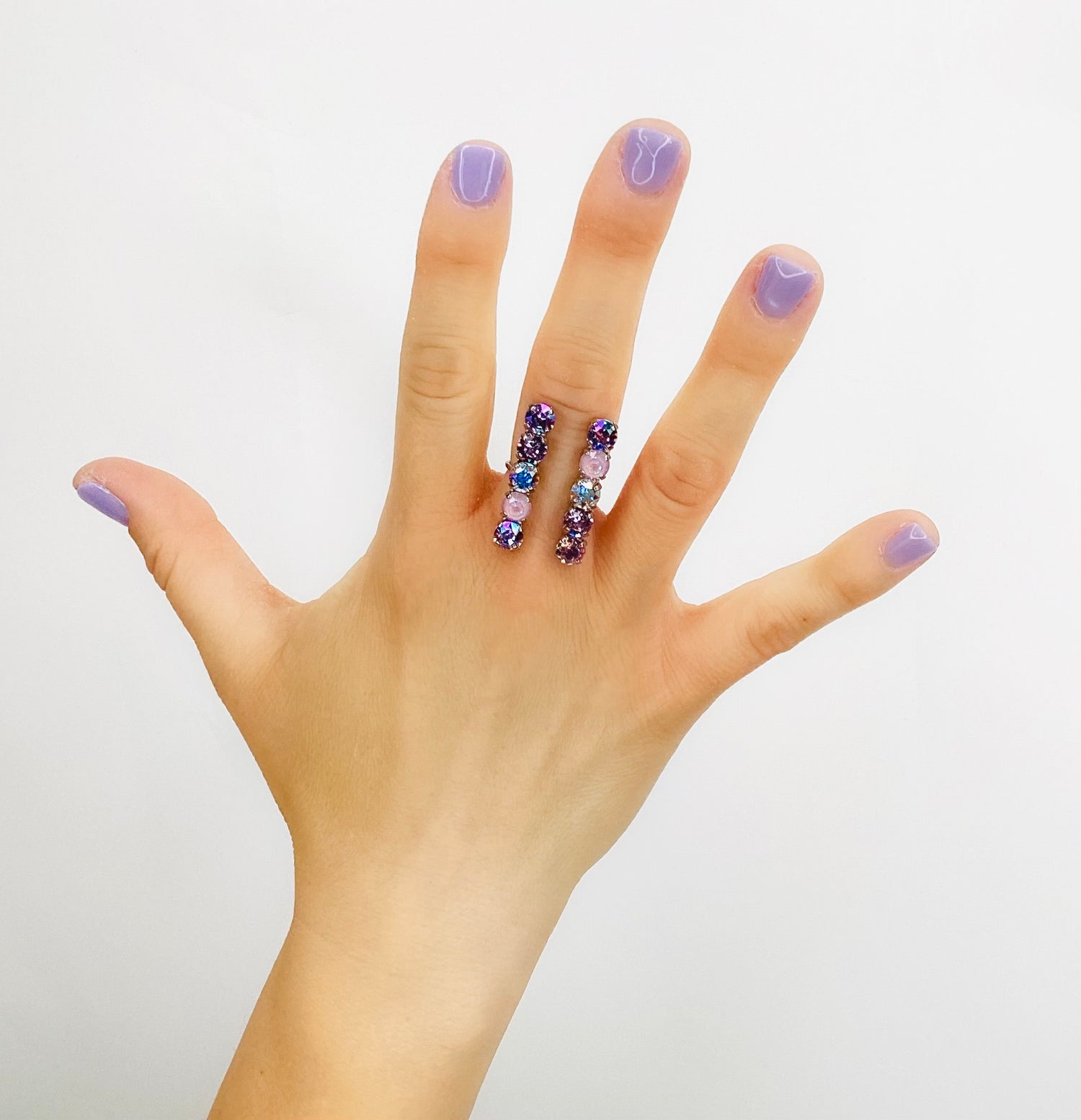 Double Bar Ring in Purple Hues - KaraMarie