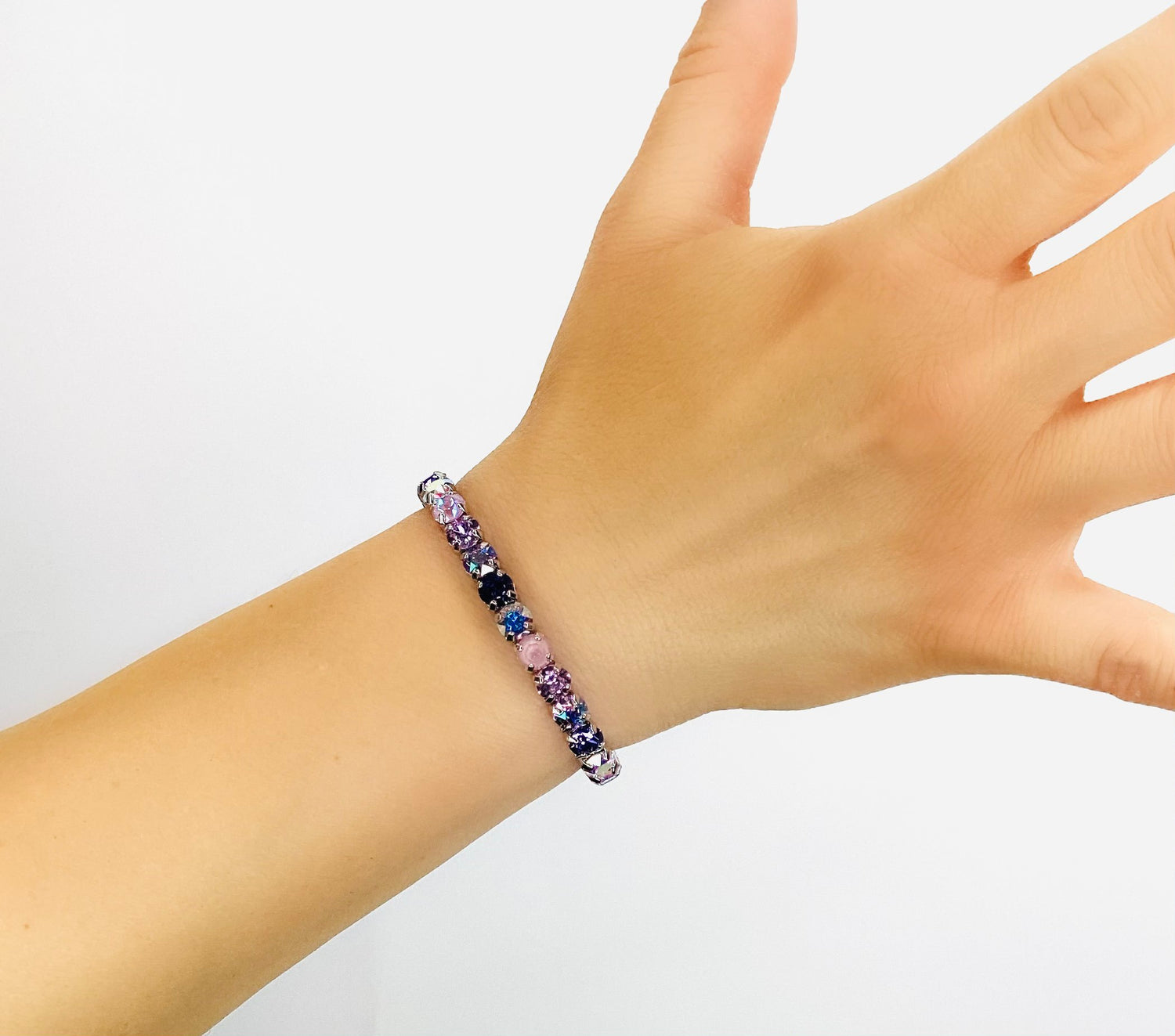 6mm Diamonds Stretch Bracelet in Purple Hues