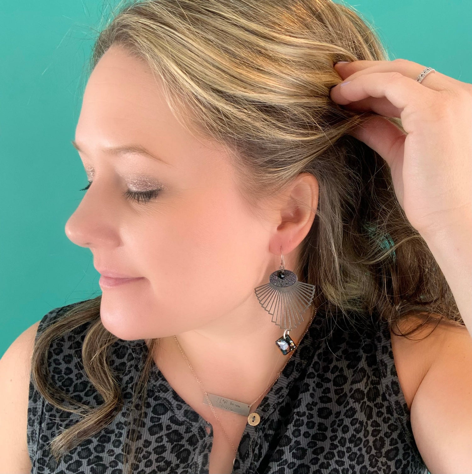 Can't Give You Up Fan Earrings