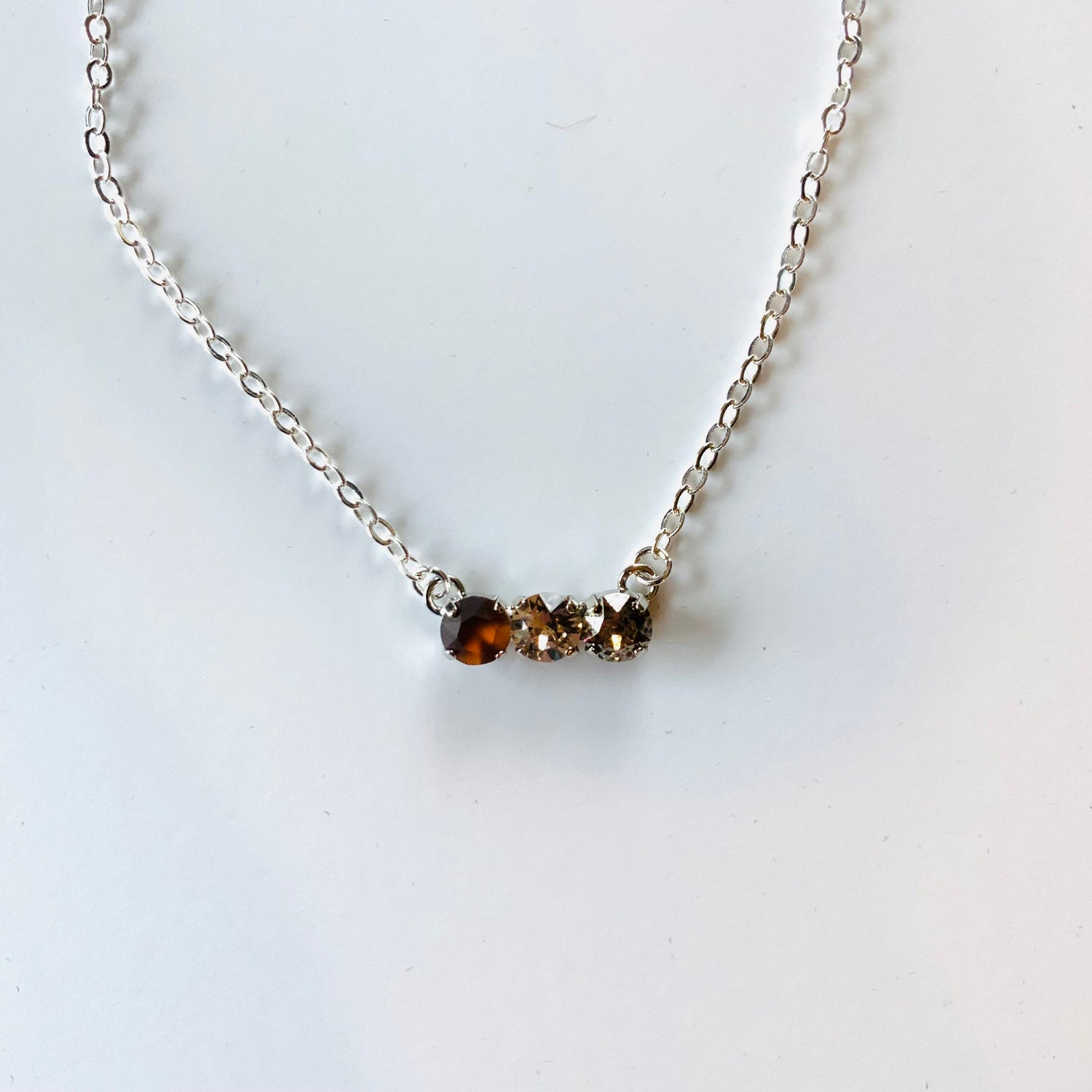Triple Bar Necklace featuring Smoked Topaz Matte + LCT Silver Patina - KaraMarie