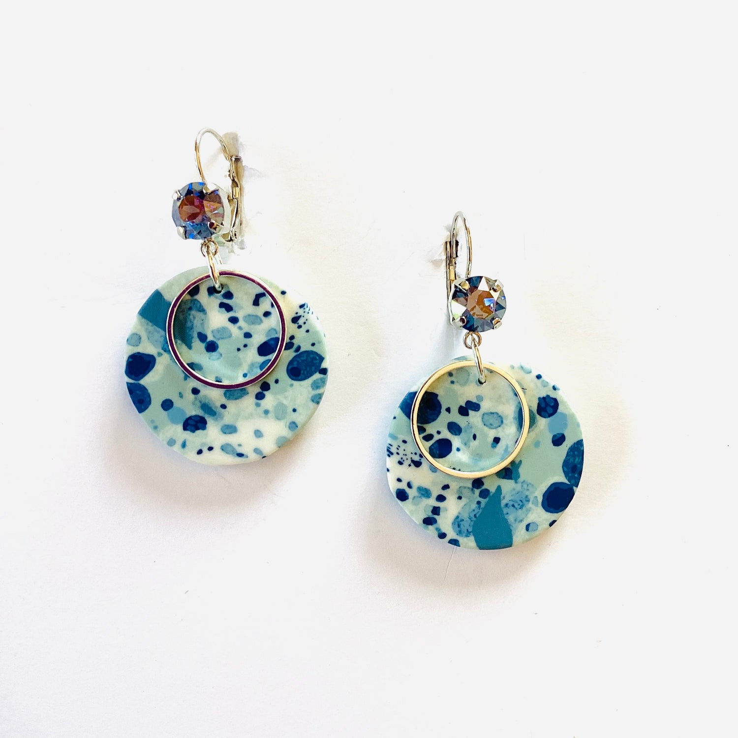Blue Abstract Drop Earring in Sapphire Champagne