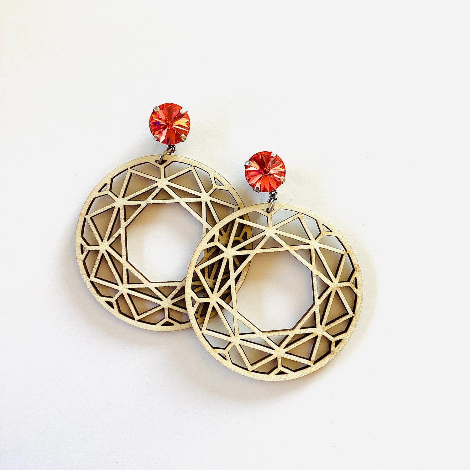 Natural Wood Coral Earrings