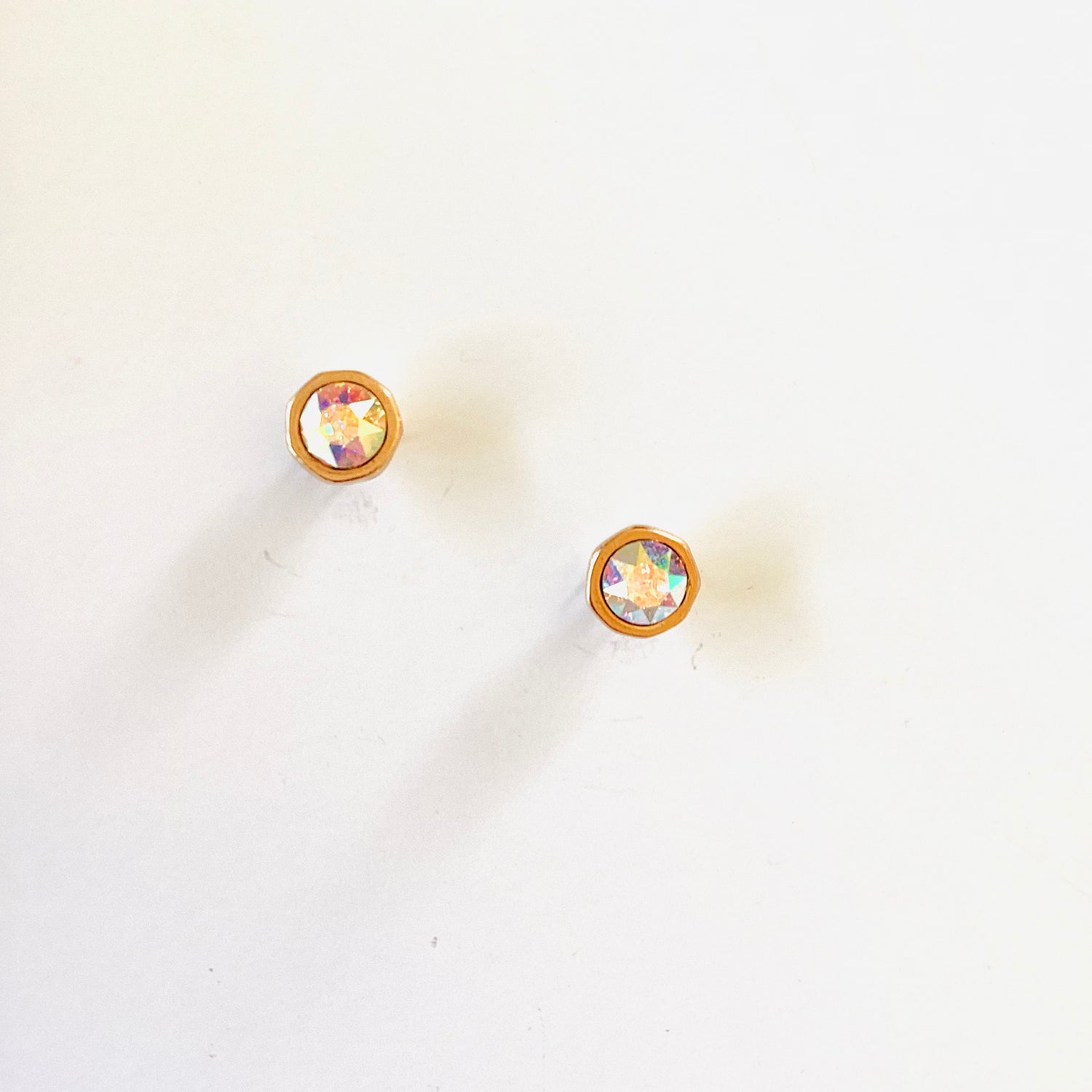 Metal Post Earring in Crystal AB