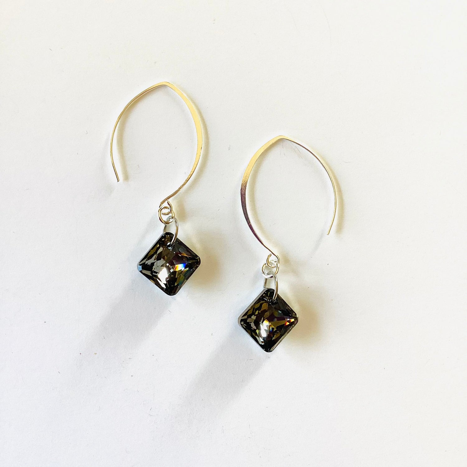 Silver Night Diamond Drop Earrings