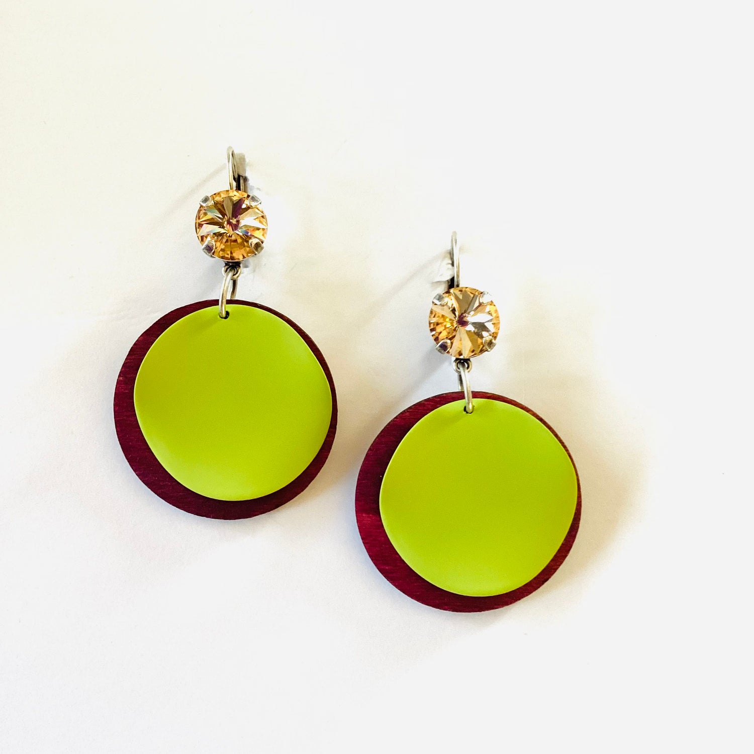 Green Wave Drop Earrings
