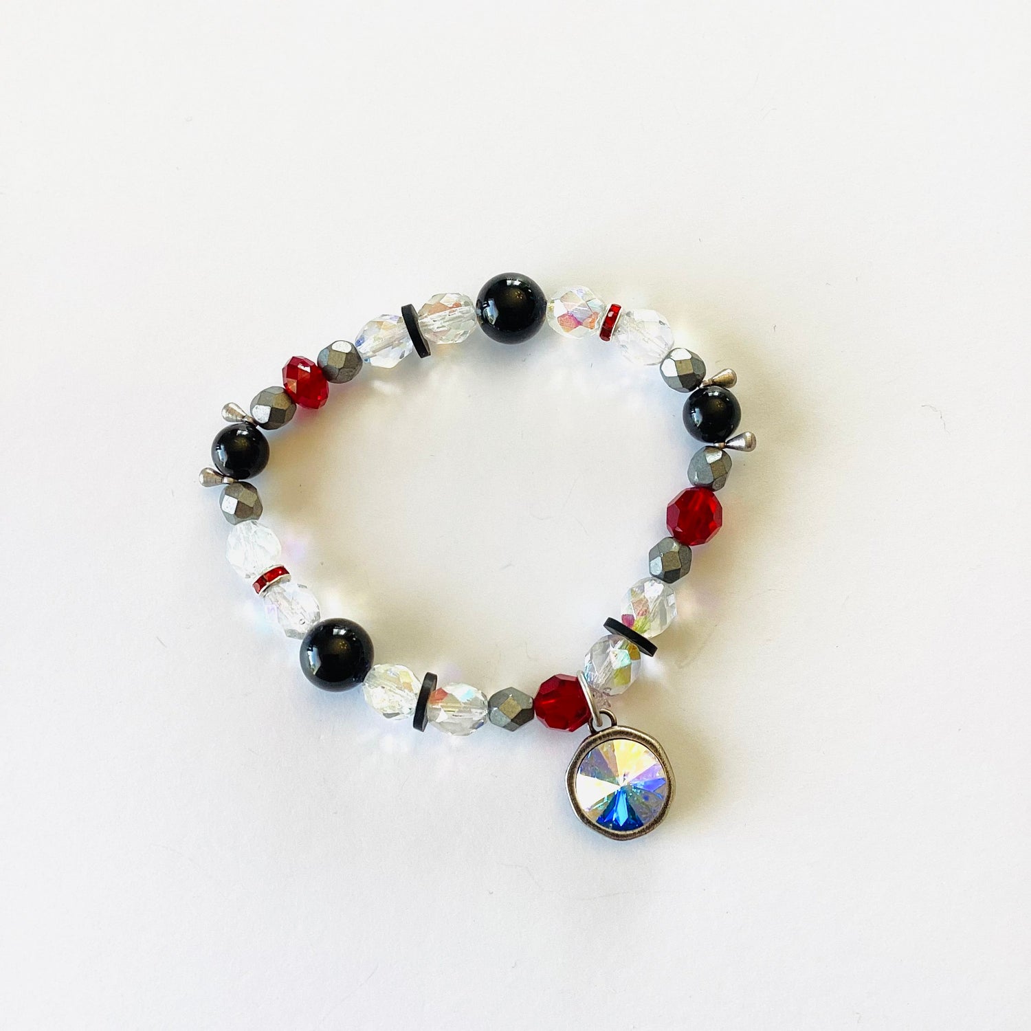 Sweet Scarlet Beaded Stretch Bracelet