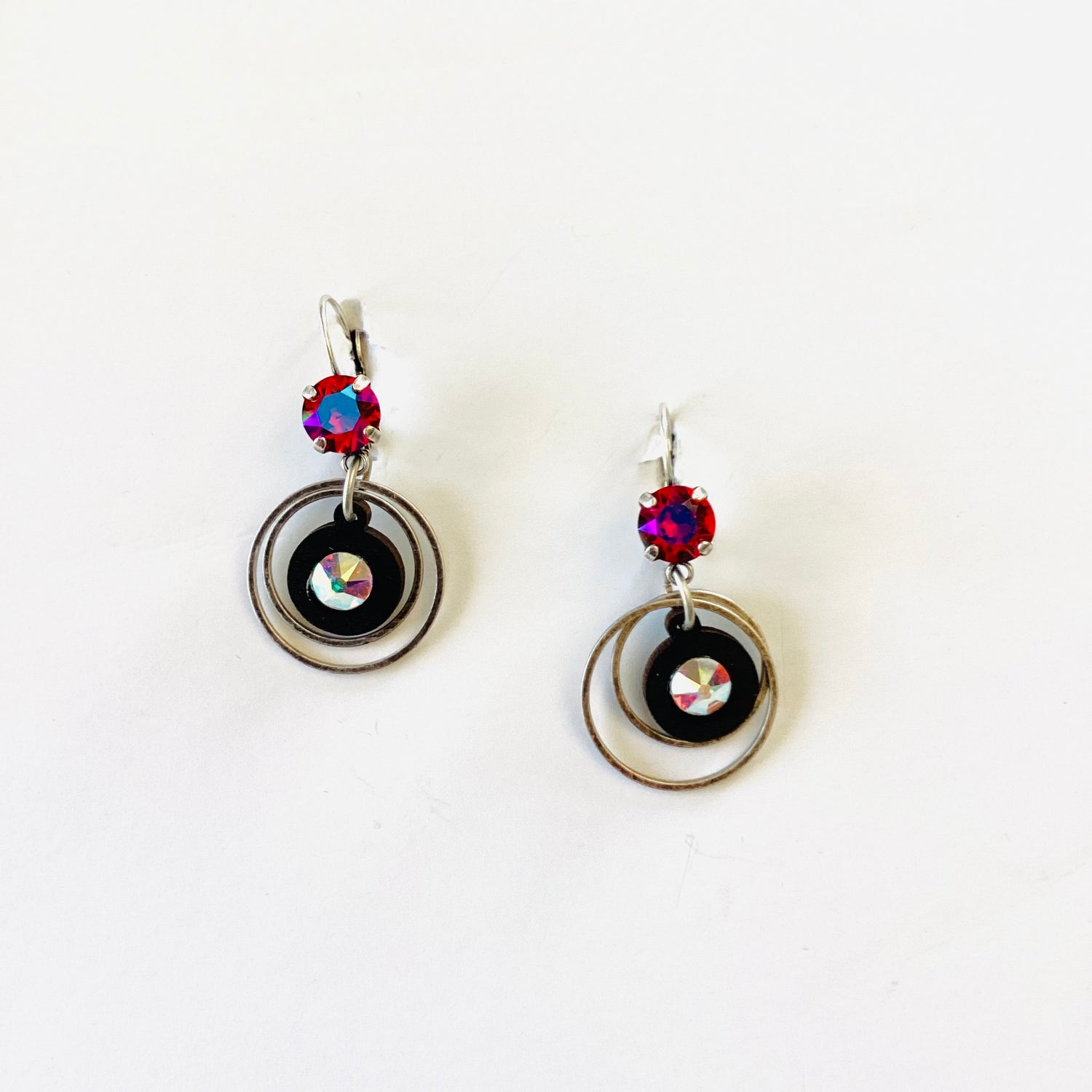 Wood Wonder Drop Earrings in Scarlet Glacier Blue