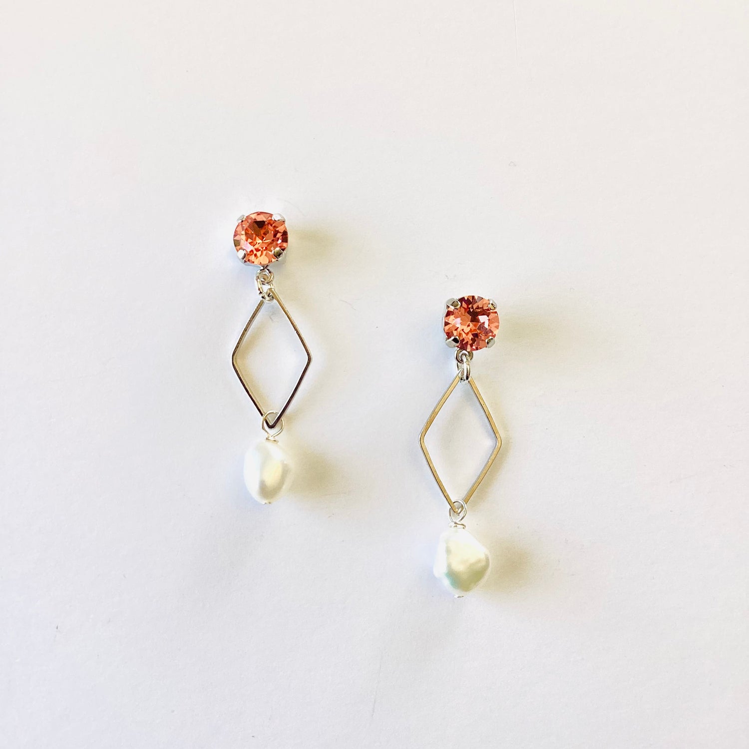 Coral Pearl Drop Earring