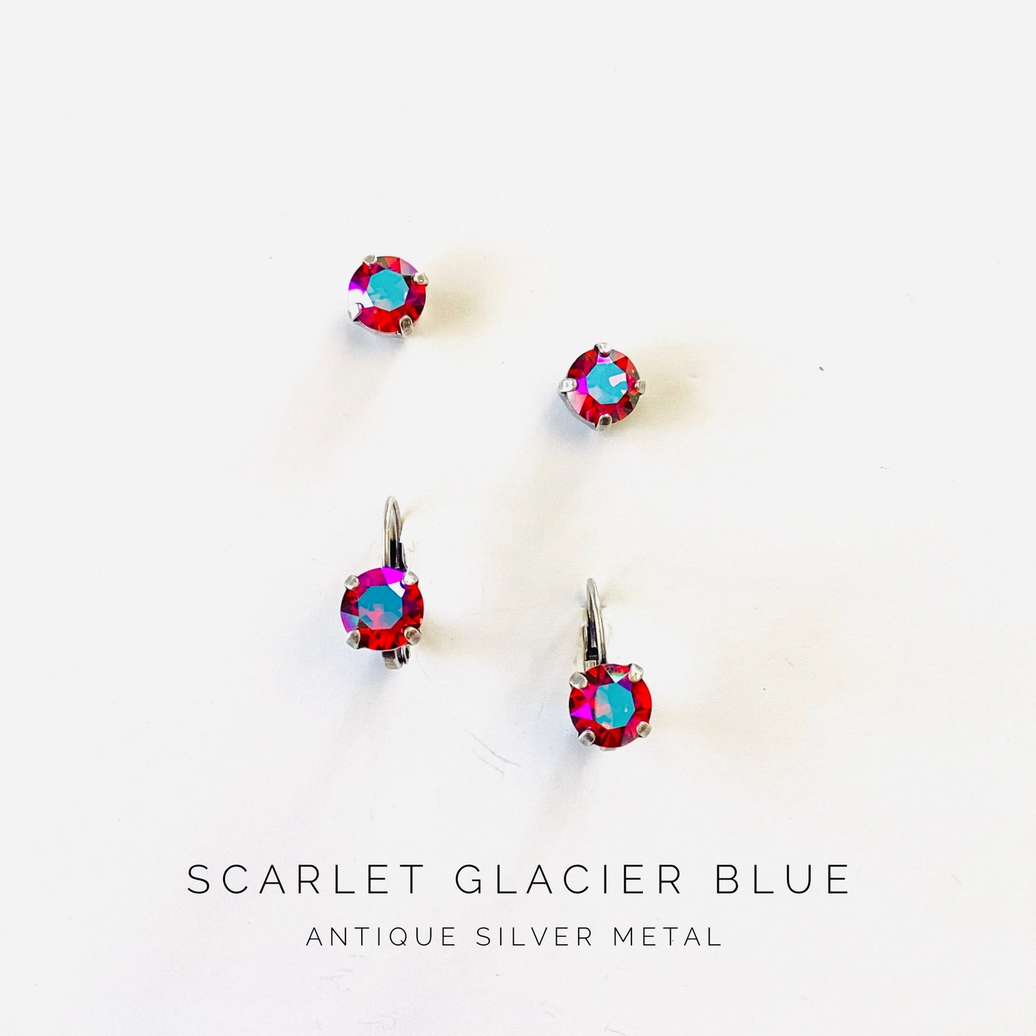 8mm Drop OR Post in Scarlet Glacier Blue