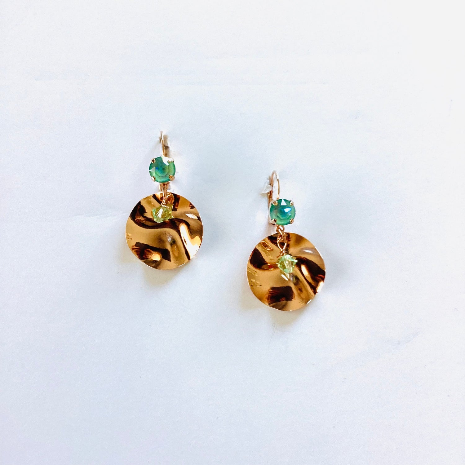 Pacific Opal Crushed Metal Earrings