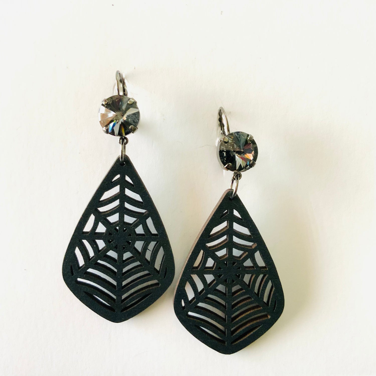 Web Wood Earrings