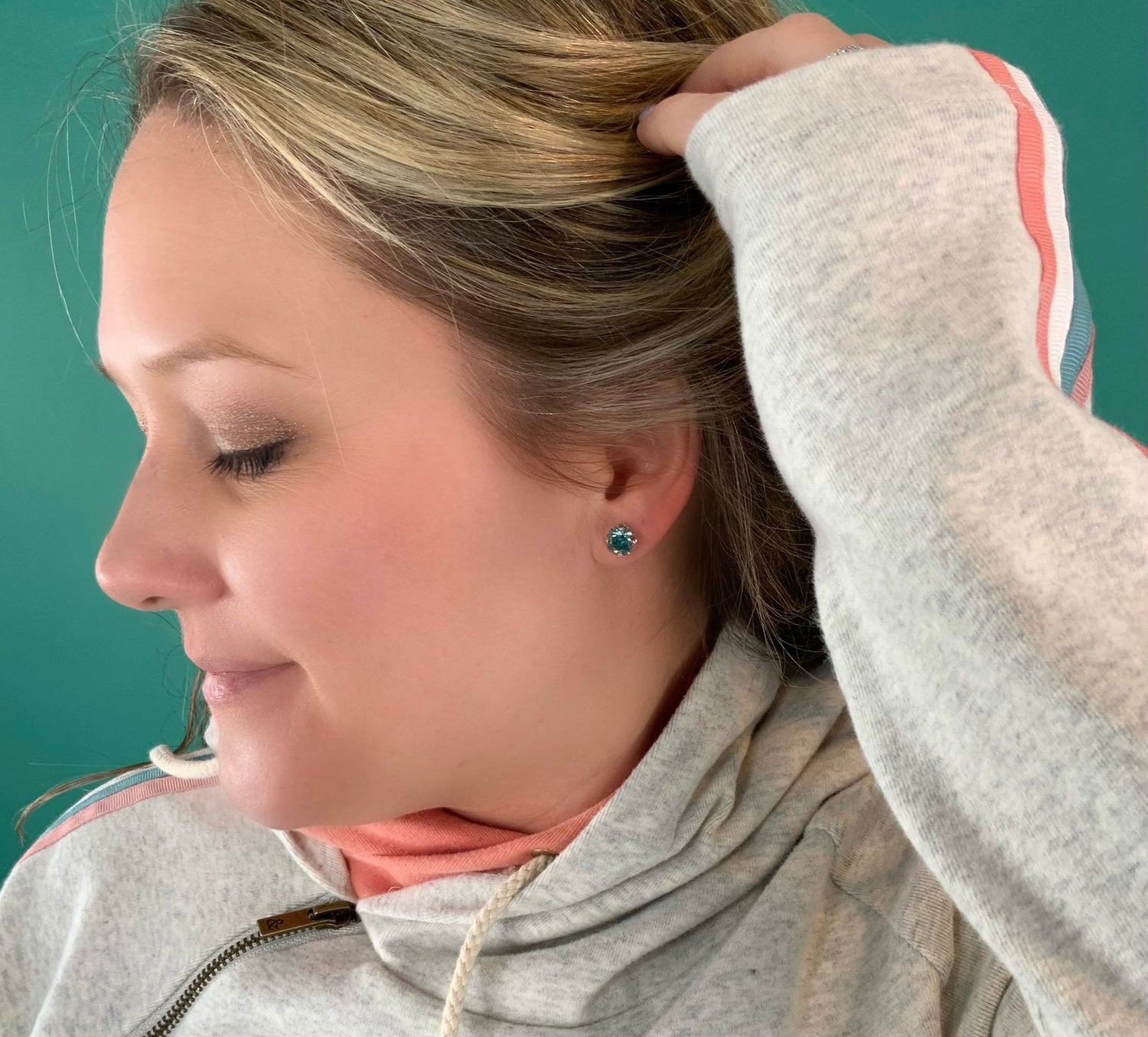 8mm Drop OR Post in Light Turquoise Mystique - KaraMarie