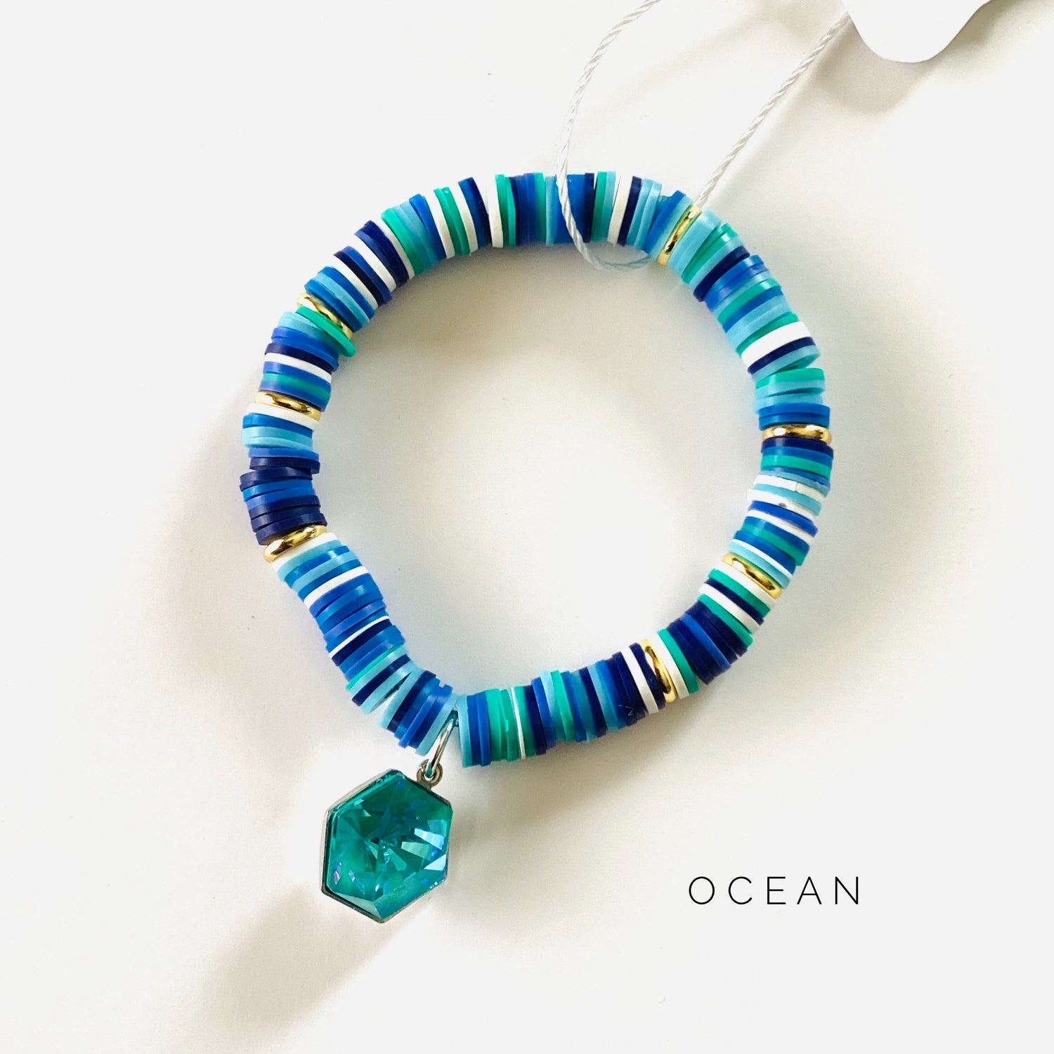Heishi Stretch Bracelet with Charm {Multiple Colors!}