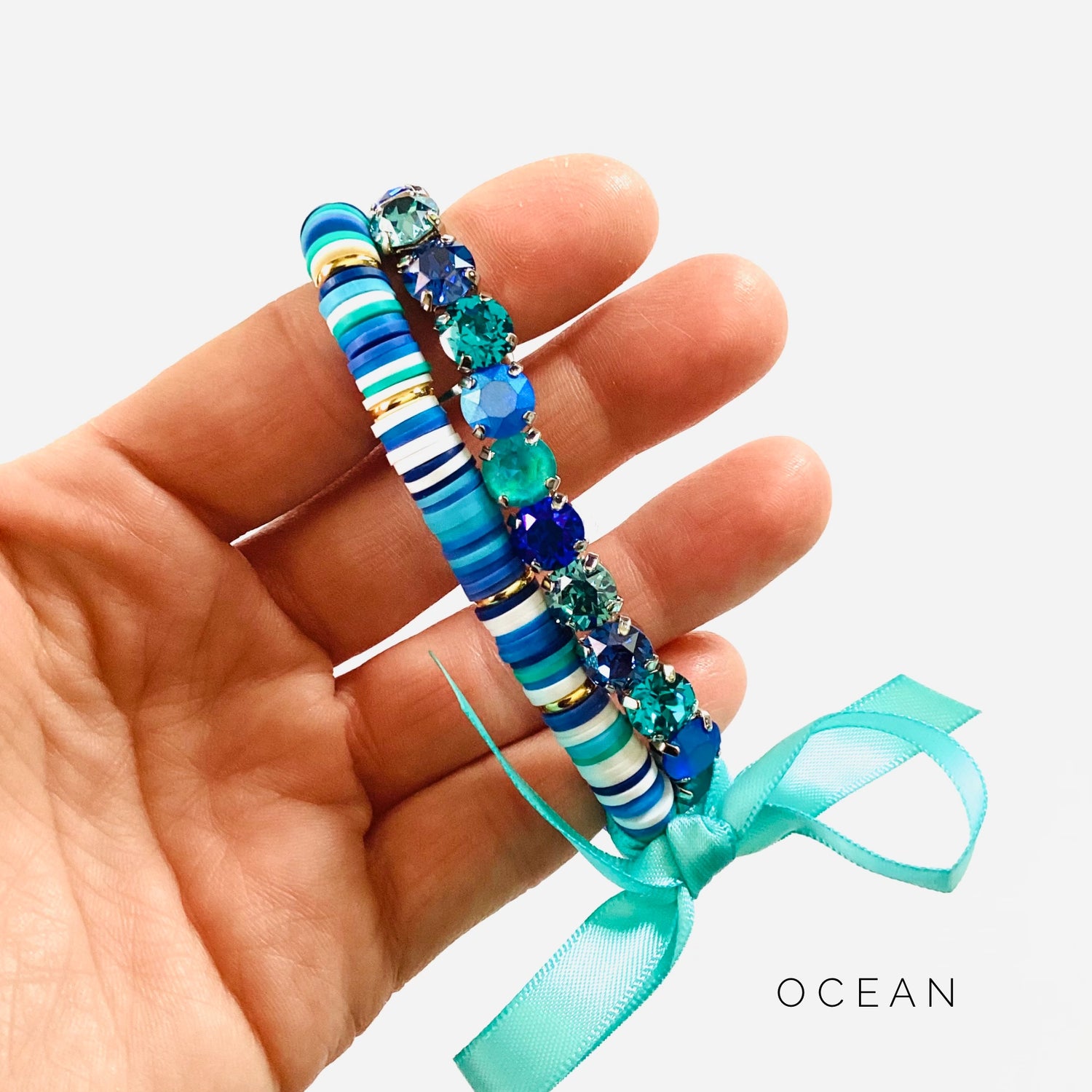 Heishi Stretch Bracelet with Diamonds Bracelet {Multiple Colors!}