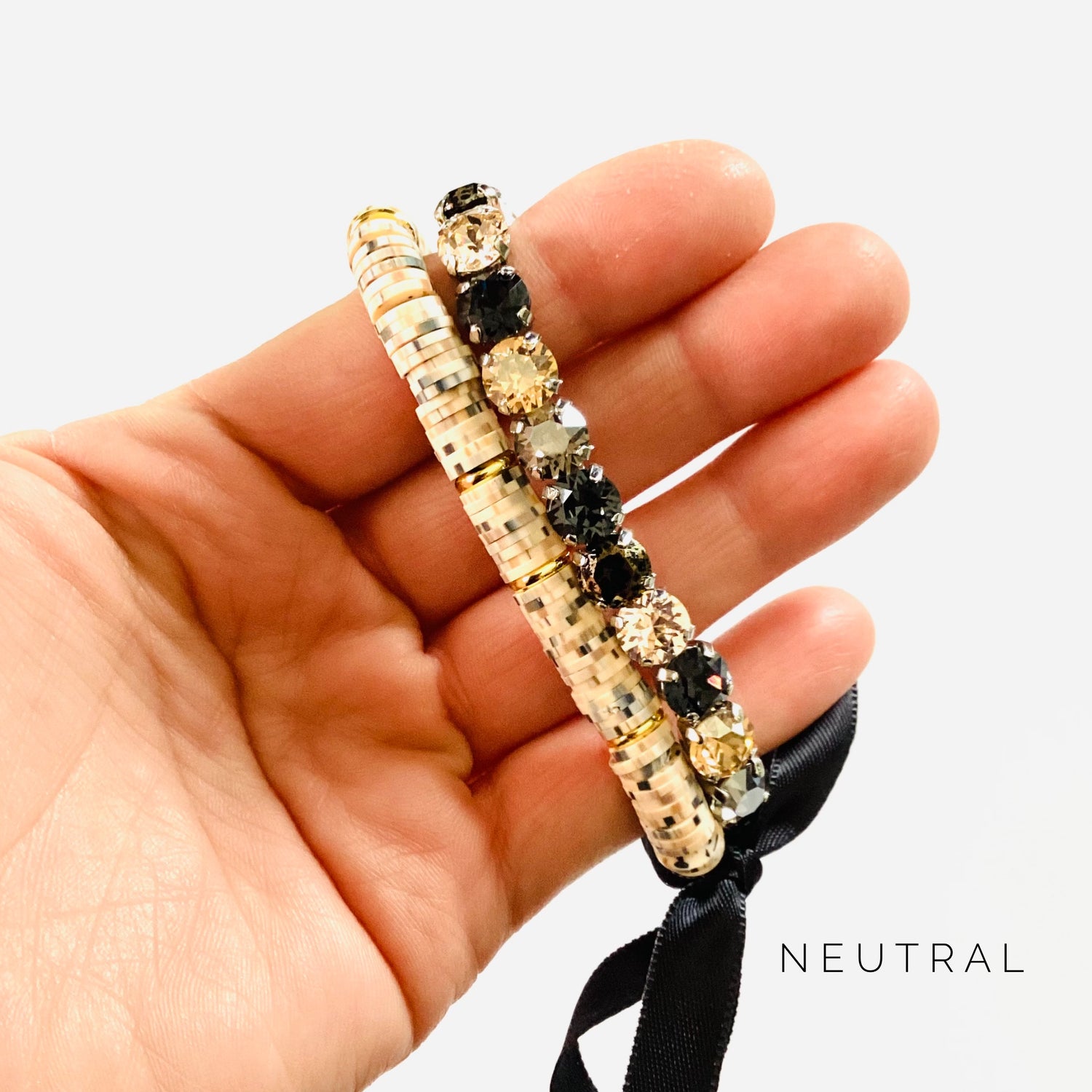 Heishi Stretch Bracelet with Diamonds Bracelet {Multiple Colors!}